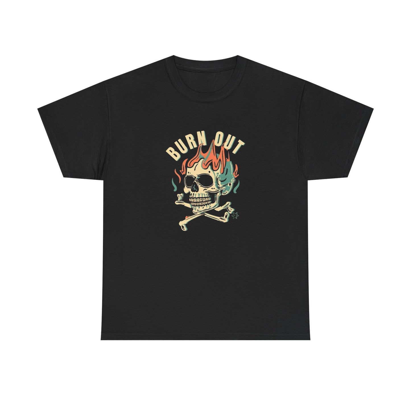 Burn Out Graphic T Shirt NEW Adult Unisex Heavy Cotton Tee
