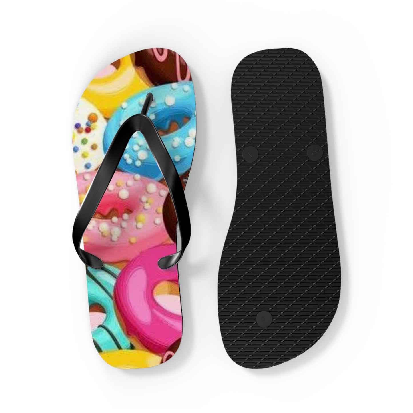 Donut Summer Sandals, Beach Shoes, Vacation Flip Flops, Pool Slides, Comfortable