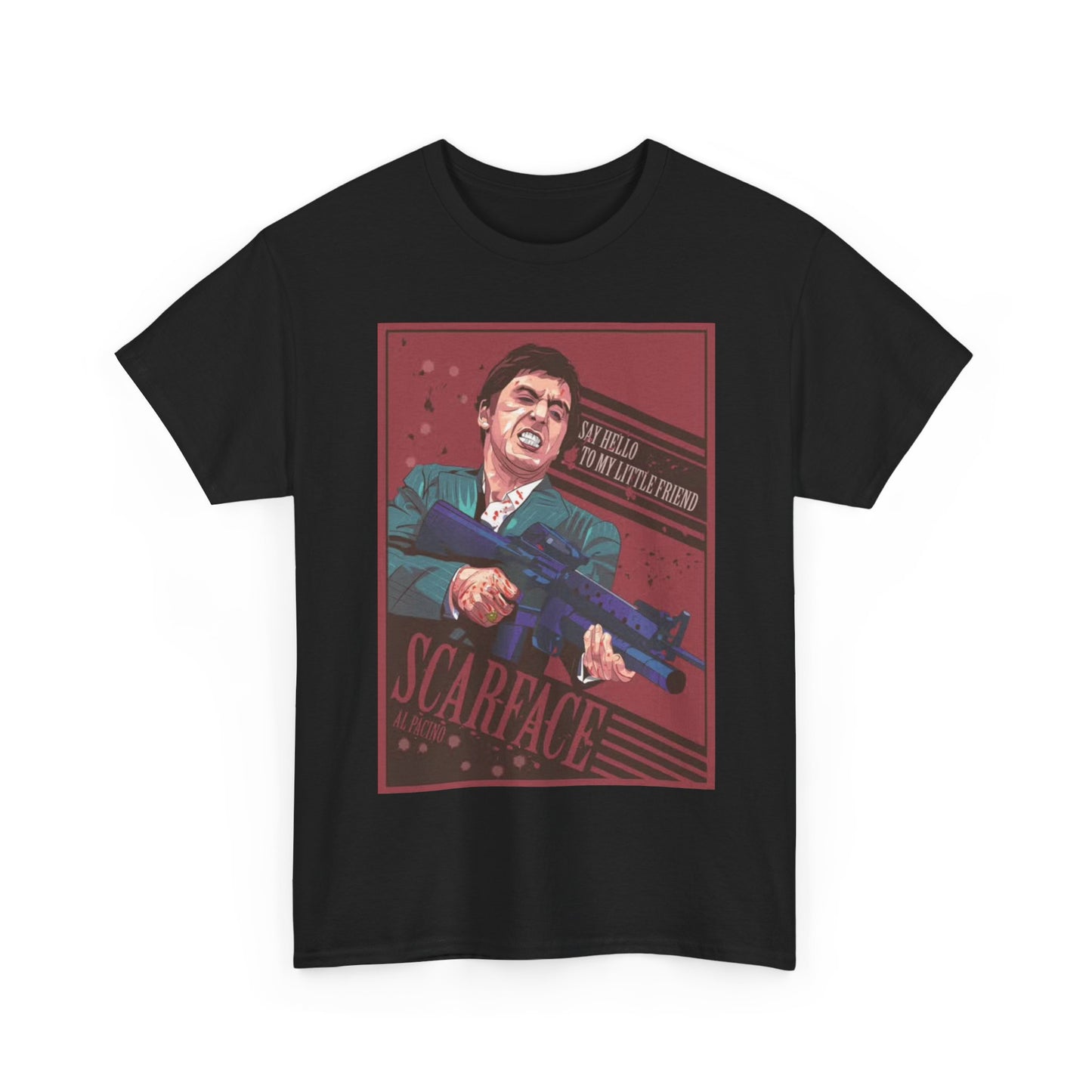 Scarface Poster Tshirt Retro Movie Miami Action Unisex Heavy Cotton Tee