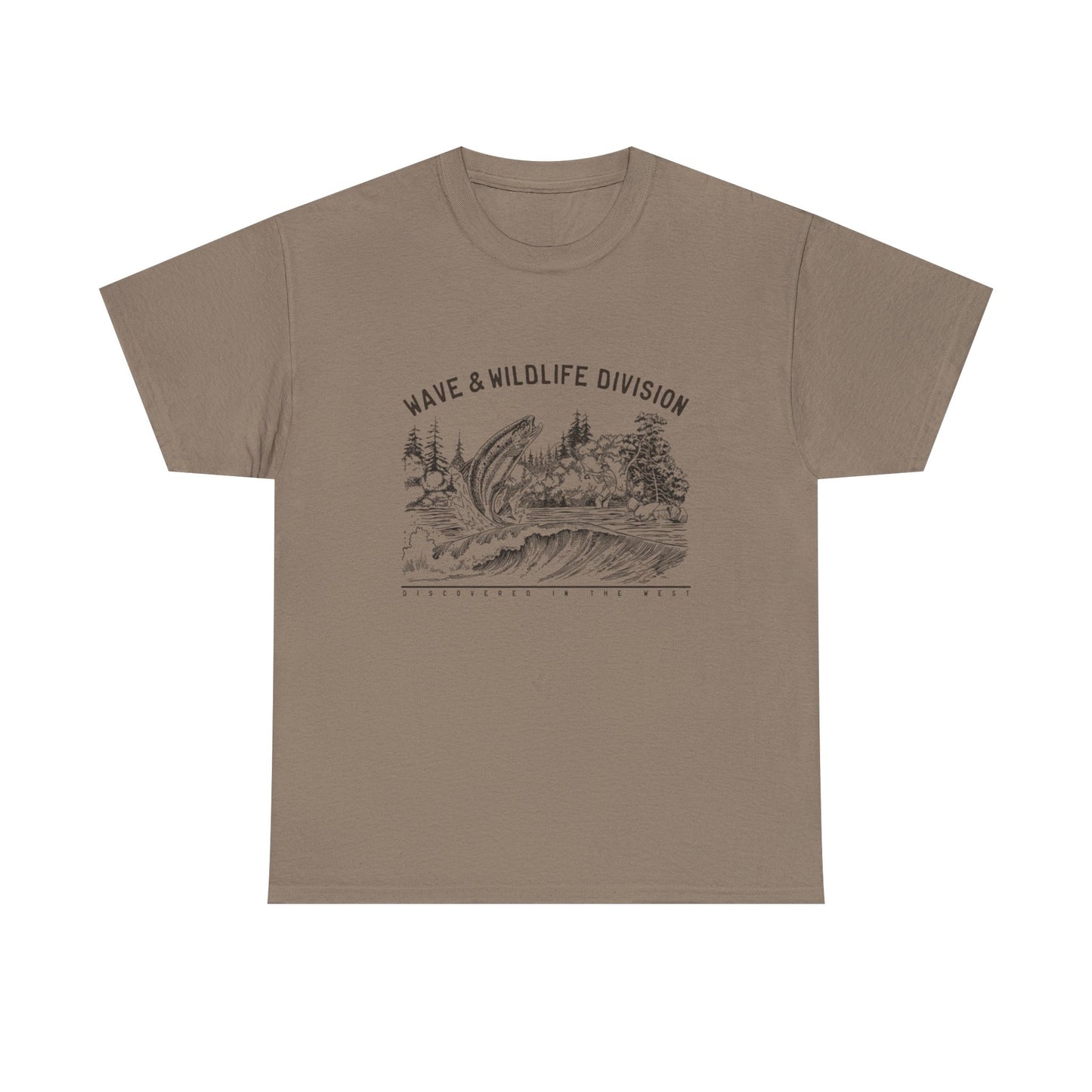 Wave And Wildlife Division Graphic T Shirt Unisex Heavy Cotton Tee