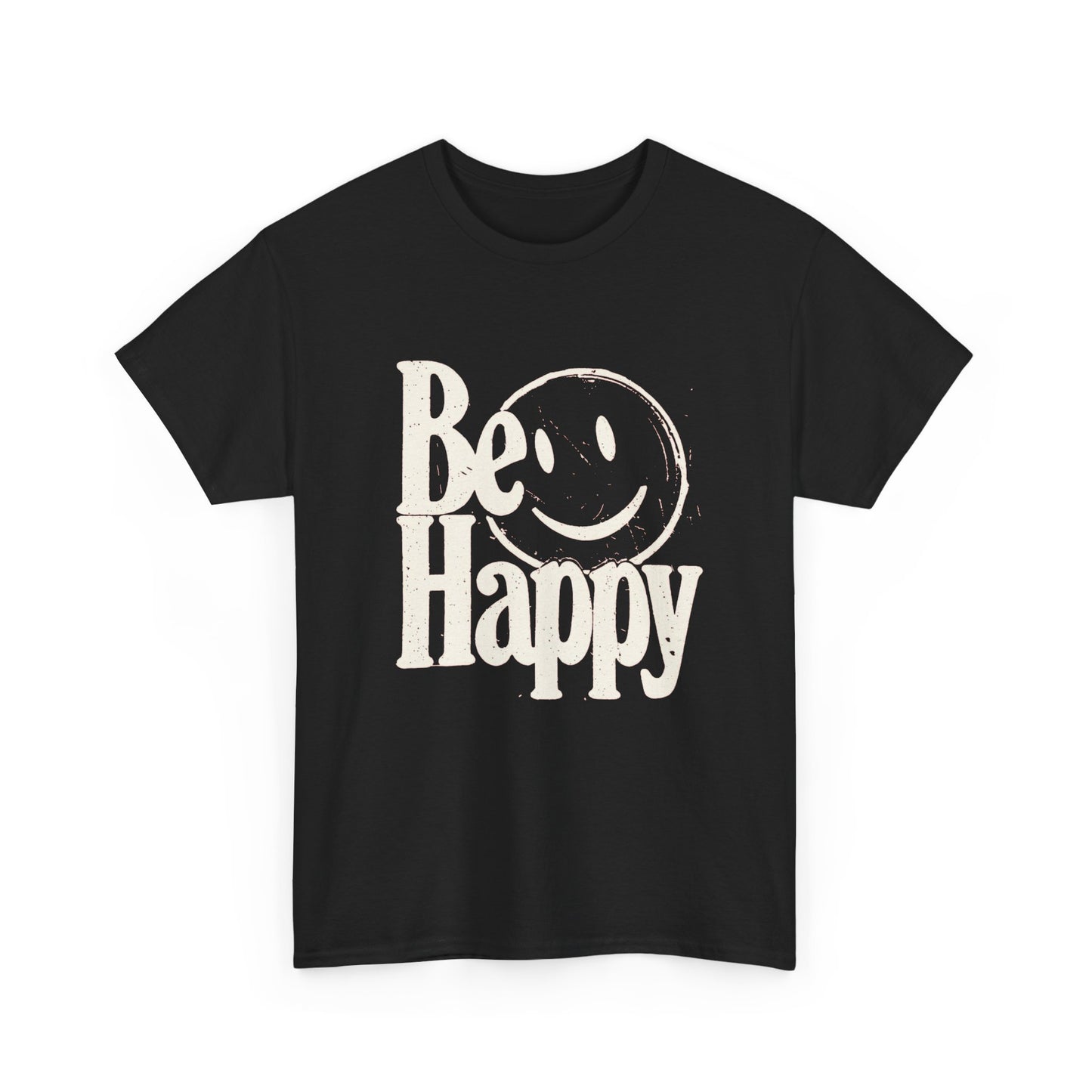 Be Happy Smiley Face Graphic T Shirt Unisex Cotton Tee - New Gift - Tee Retro