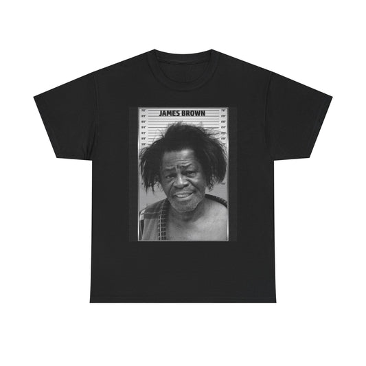 James Brown Tshirt Vintage Concert The Godfather Unisex Heavy Cotton Tee Mugshot