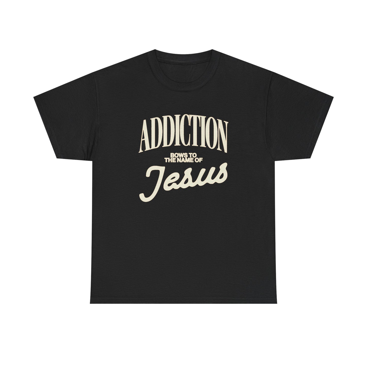 Addiction Bows To Jesus Graphic T Shirt NEW ADULT Unisex Heavy Cotton Tee