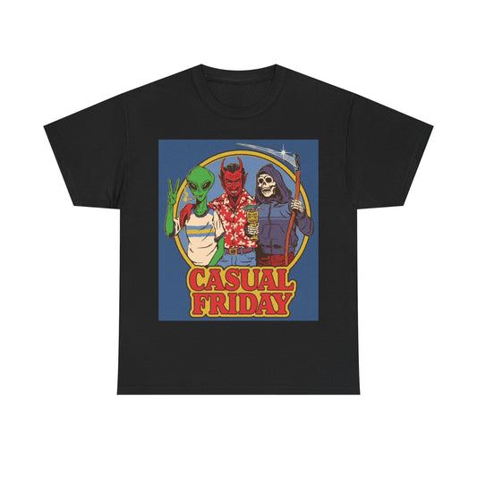 Casual Friday Tshirt Funny Graphic Retro 80s Unisex Heavy Cotton Tee