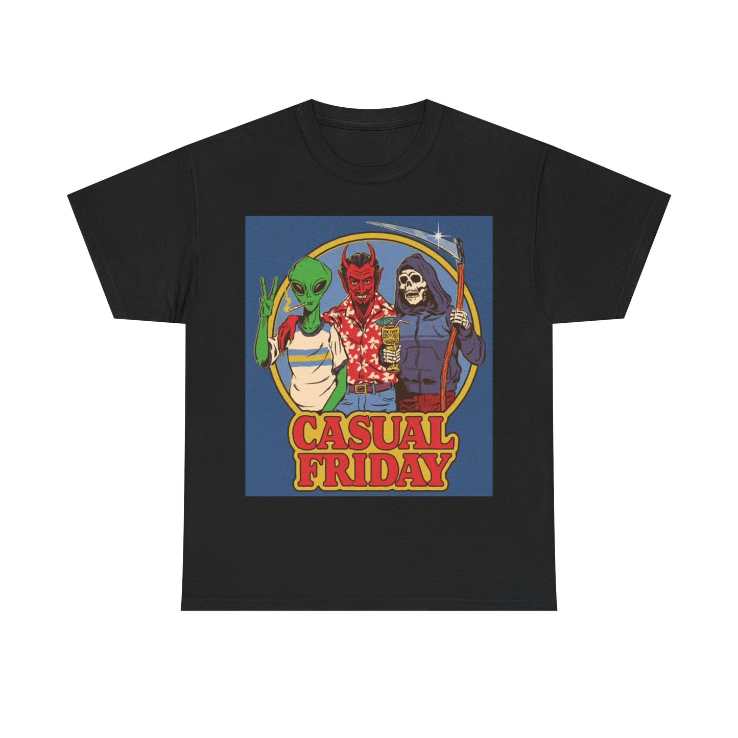 Casual Friday Tshirt Funny Graphic Retro 80s Unisex Heavy Cotton Tee