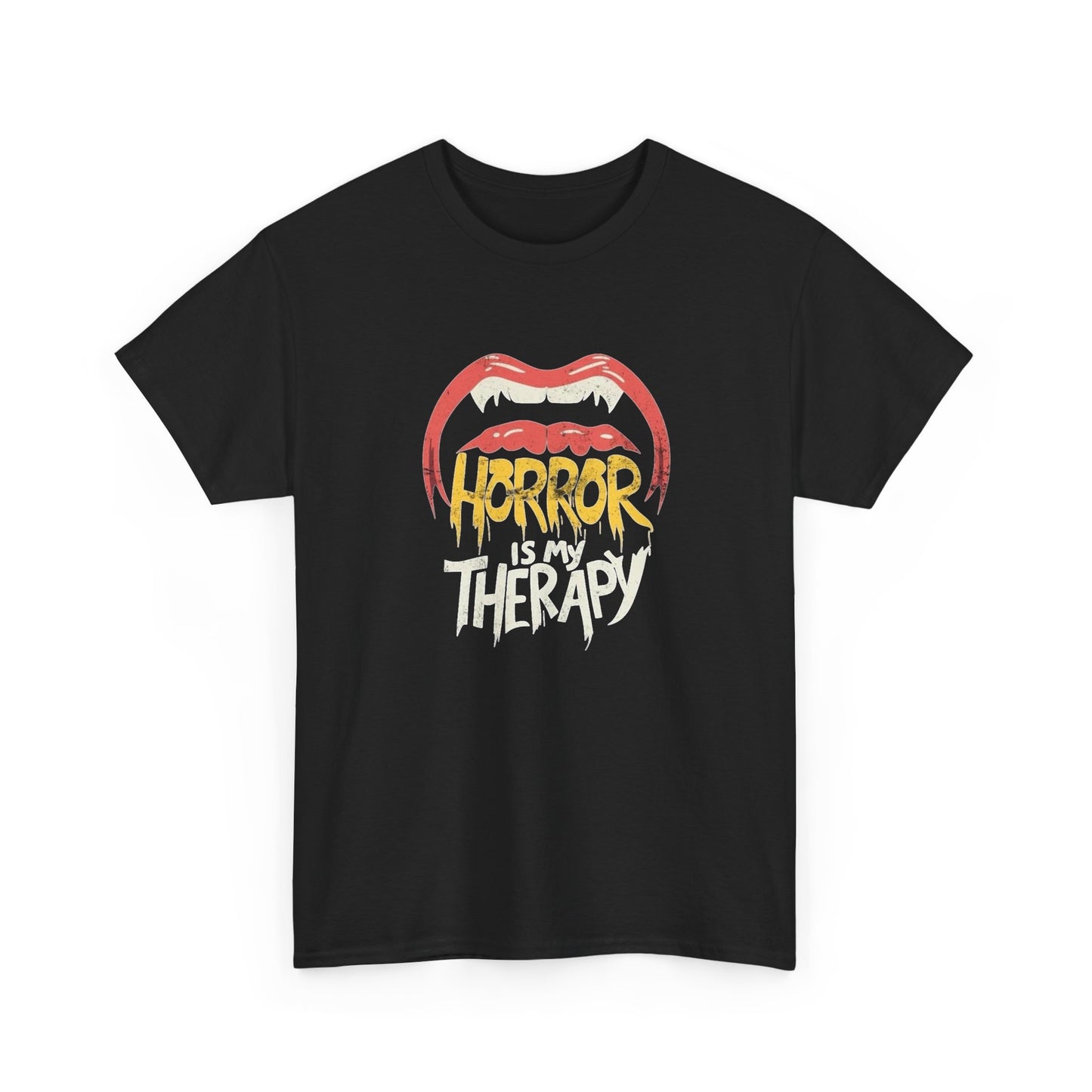 Horror Is My Therapy Graphic T Shirt Unisex Heavy Cotton Tee NEW