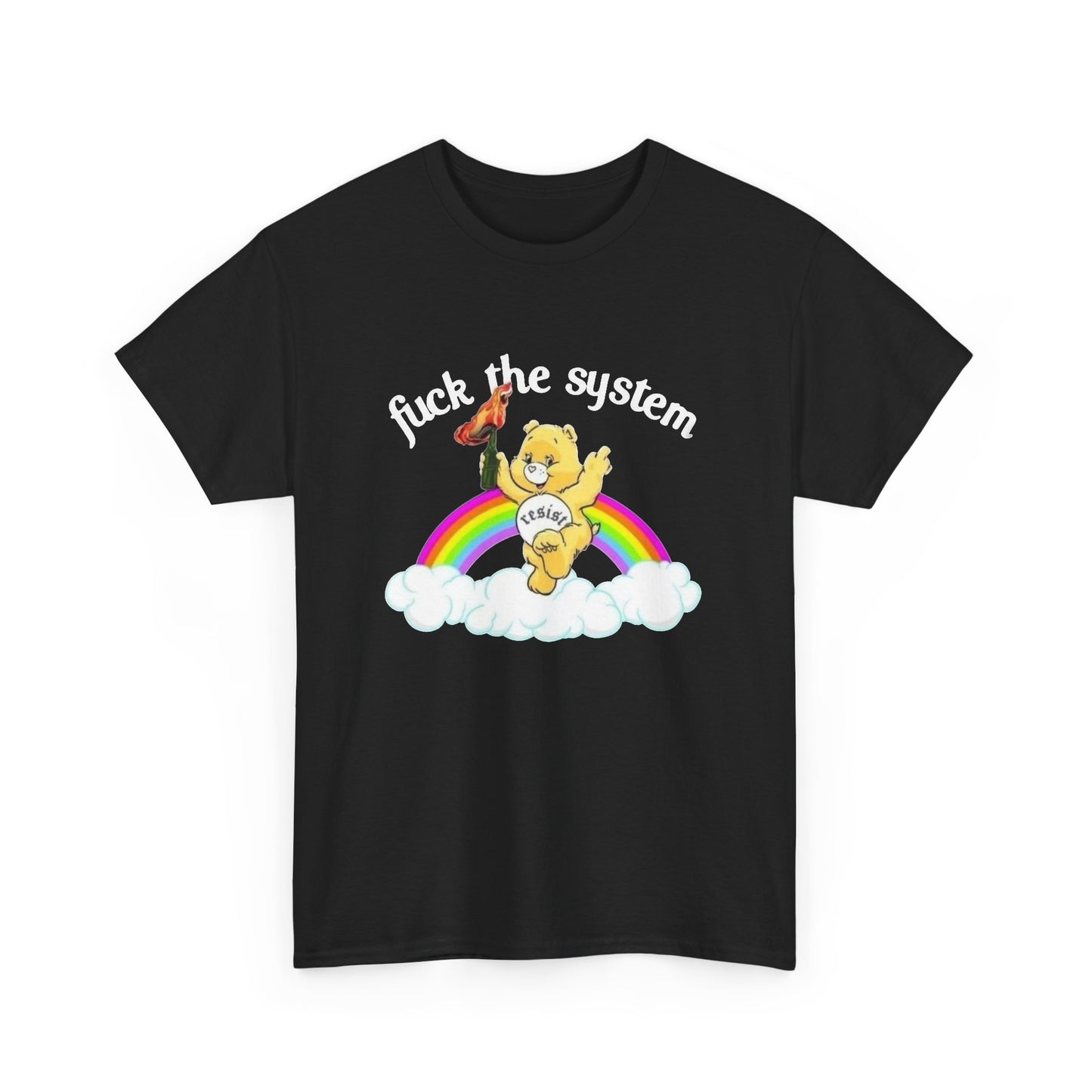Resist The System Graphic T Shirt NEW Unisex Heavy Cotton Tee