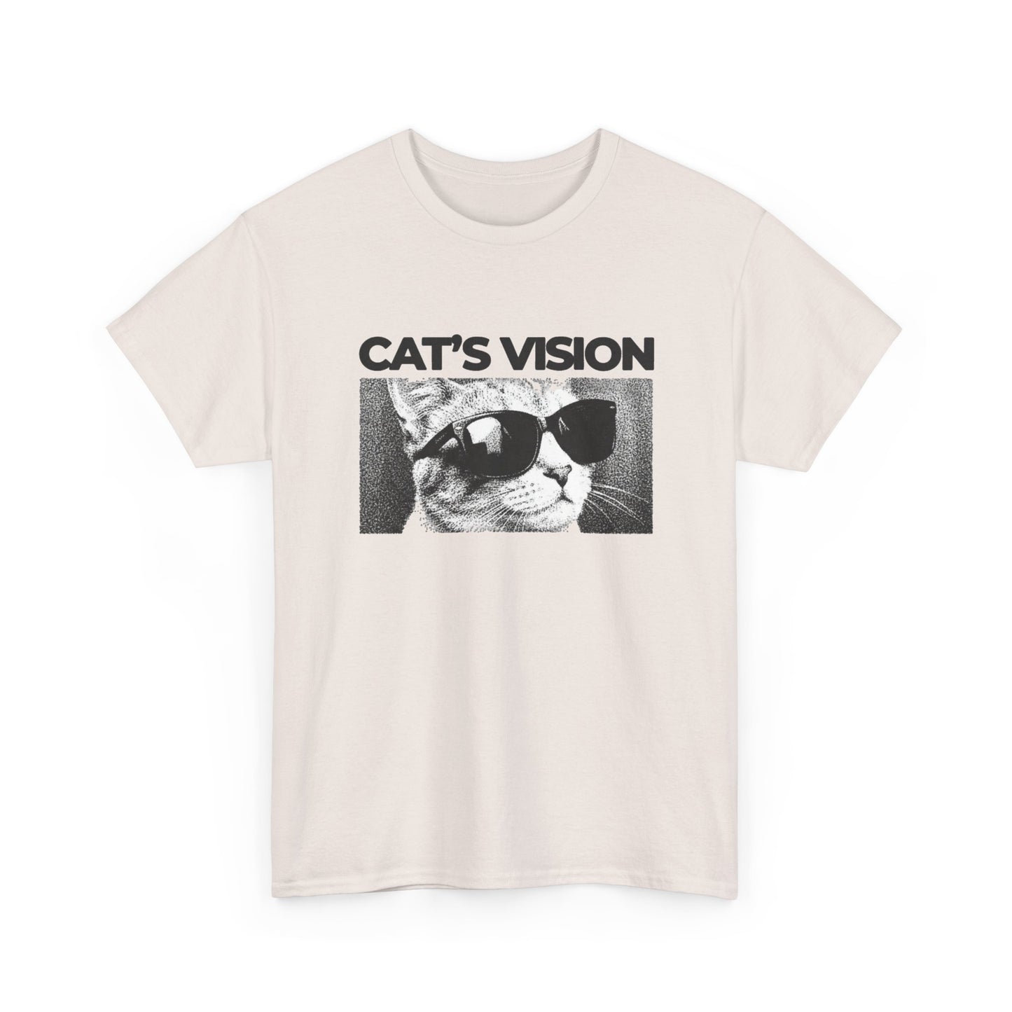 Cool Cat Retro Sun Glasses Graphic T Shirt Regular Men's Heavy Cotton Tee