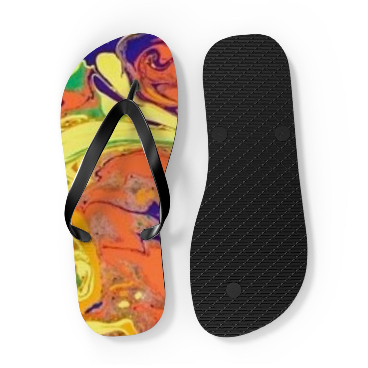Orange And Yellow Flip Flops, Sandals Slides, Summer Footwear, Brand New
