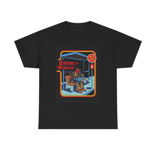 Satan Is Waiting Graphic T Shirt Cotton Tee