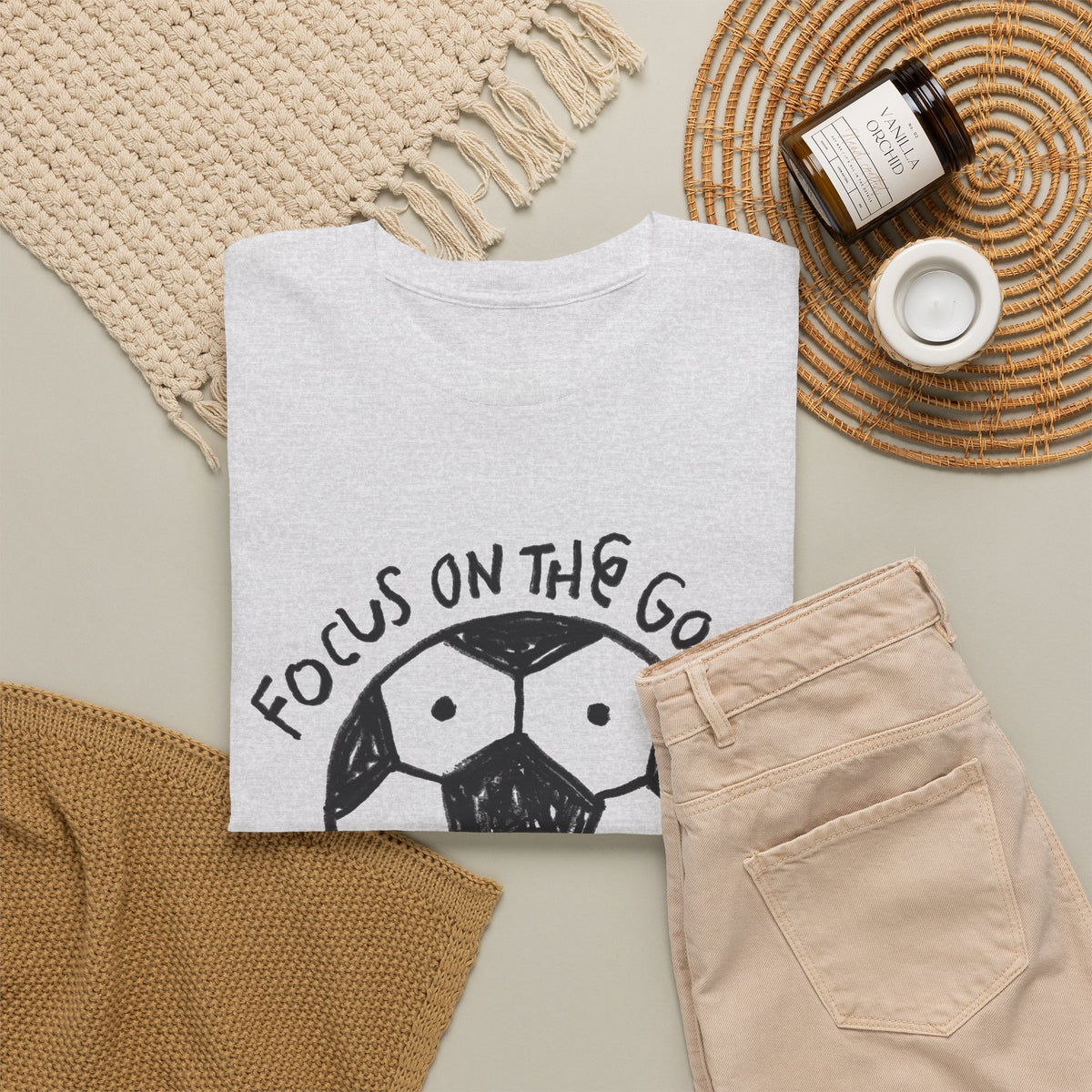 Focus On The Goal Not The Score Graphic T Shirt Men's Heavy Cotton Tee