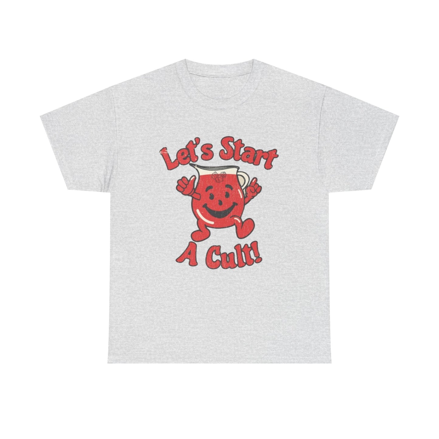 Let's Start A Cult Funny Graphic T-Shirt Unisex Heavy Cotton Tee Gift NEW