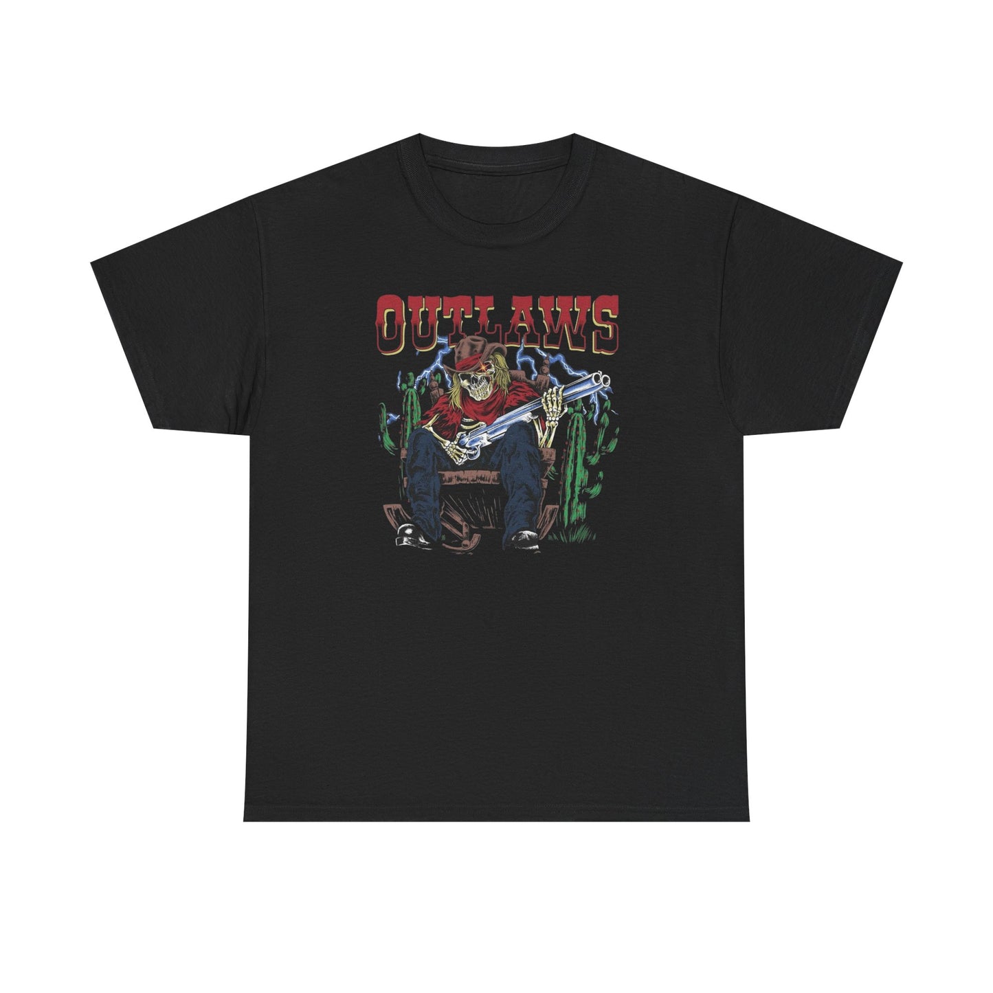 Outlaws Shotgun Retro Graphic T Shirt Unisex Heavy Cotton Tee NEW Gift