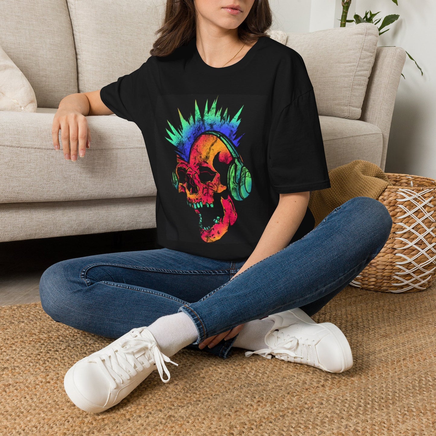 Radio Skull Graphic T Shirt Vintage Rock And Roll Retro Unisex Softstyle T-Shirt