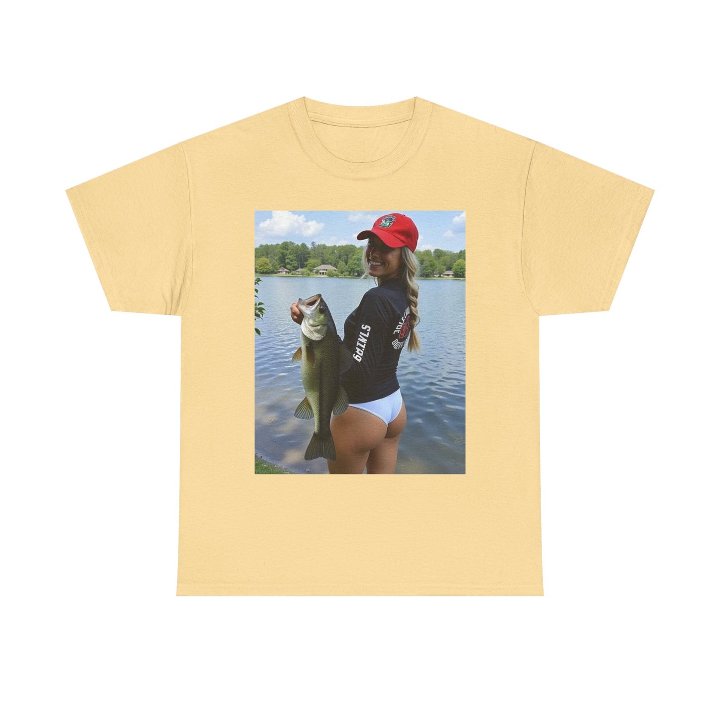 Babes Fishing Bikini Graphic T Shirt S-5XL Unisex Heavy Cotton Tee