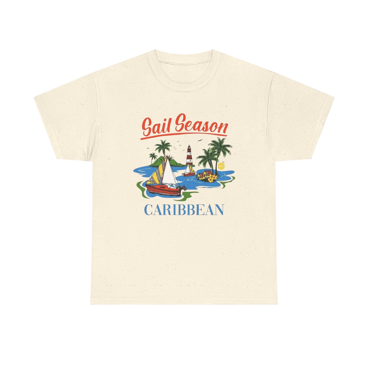 Sail Season Carribean Graphic T Shirt S-5XL NEW Unisex Heavy Cotton Tee
