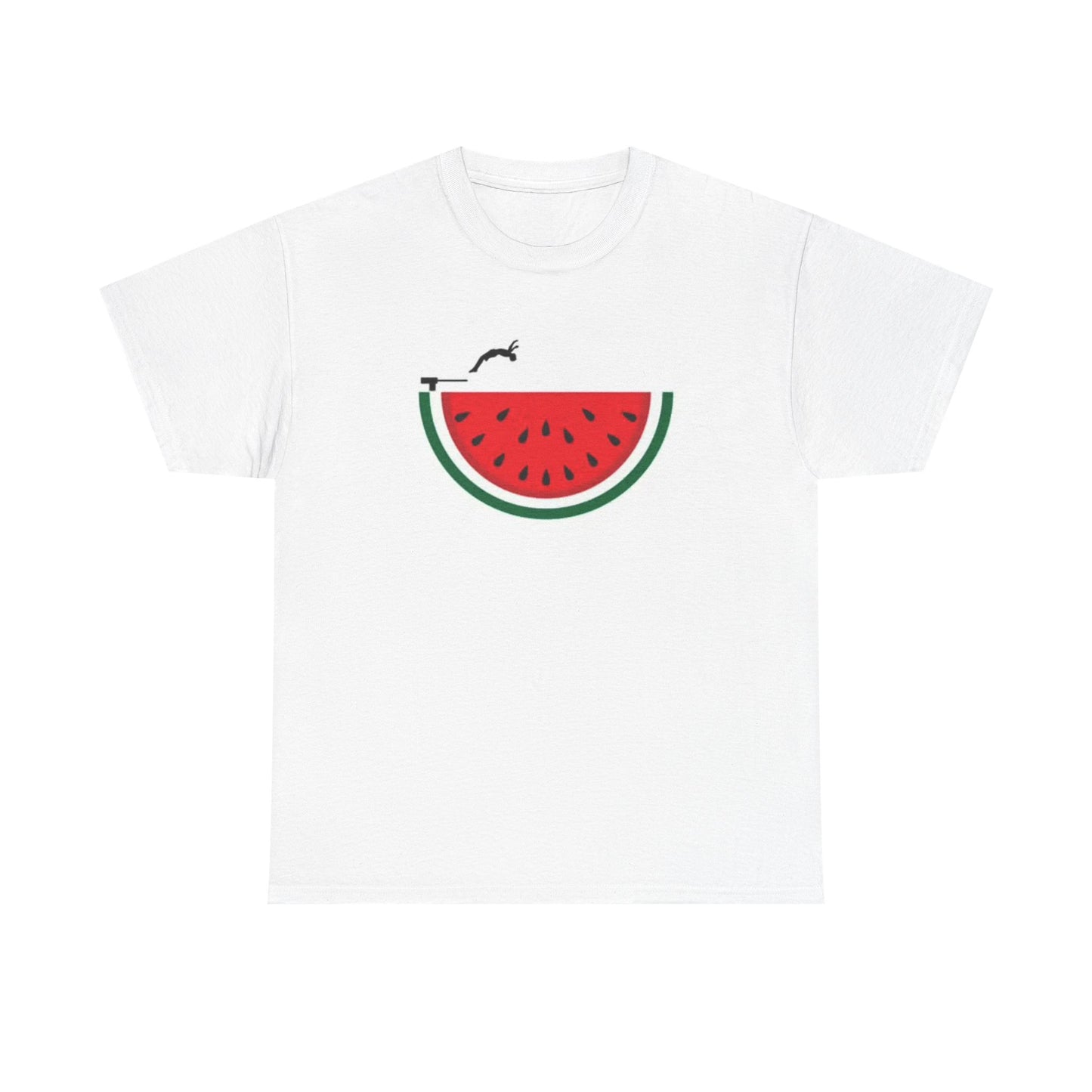 WaterMelon High Dive Summer Swim Shirt Cute Gift Party Unisex Heavy Cotton Tee