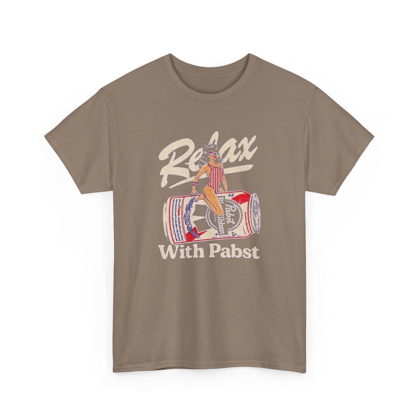 Relax With Pabst Vintage 90s Graphic T-Shirt Comfy Cotton Tee Brand NEW