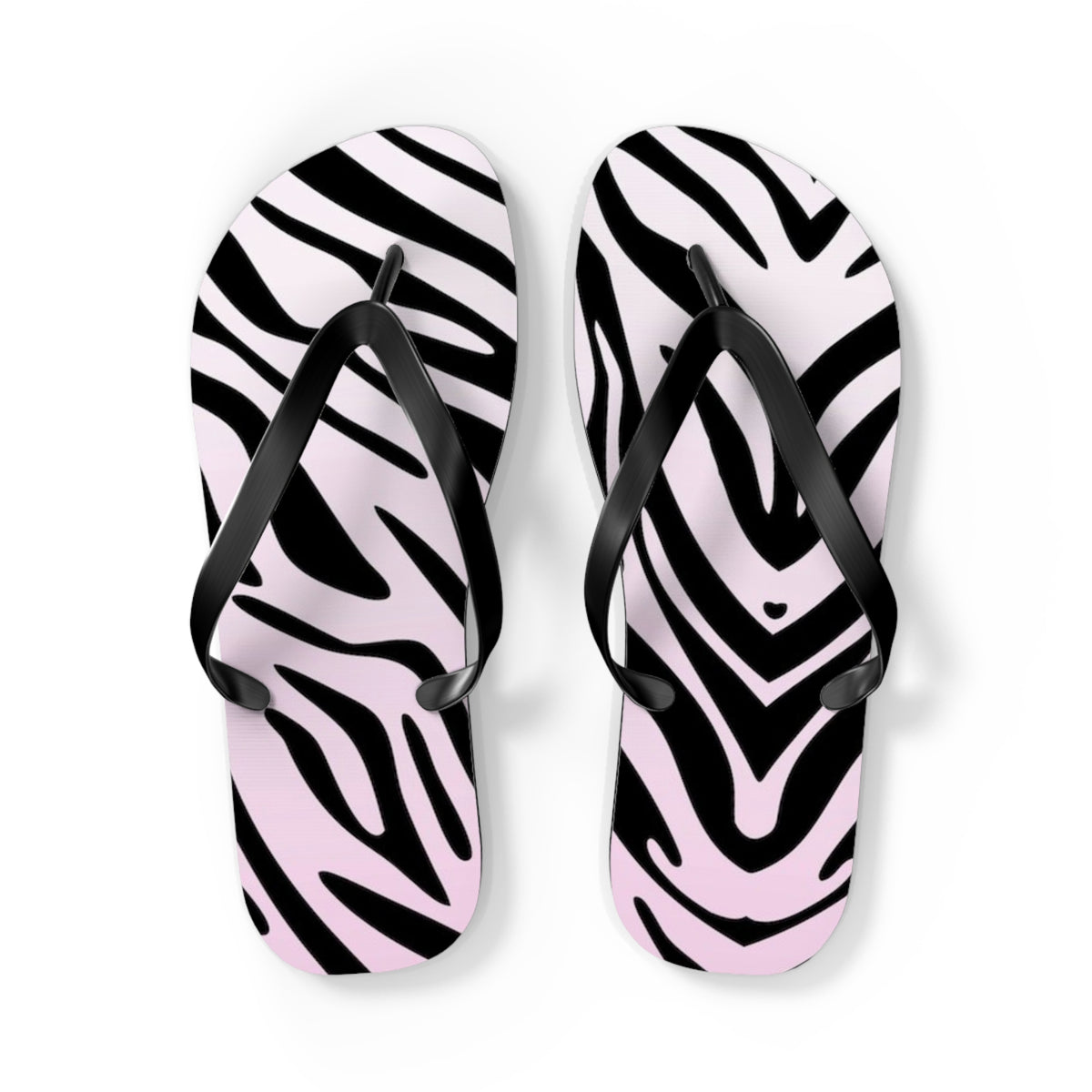 Zebra Print Beach Sandals, Slides for Summer, Flip Flops, Water Resistant