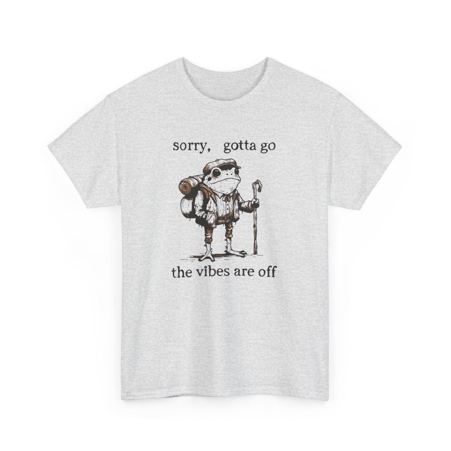 Funny Frog Vibes Graphic T Shirt Unisex Heavy Cotton Tee