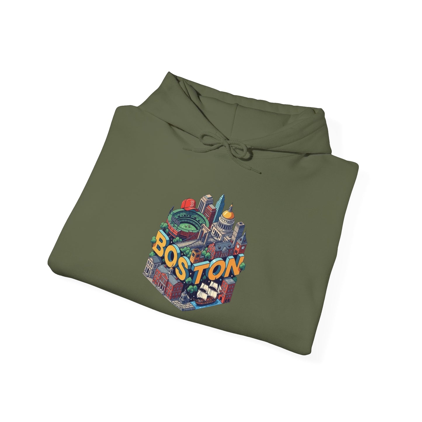 Boston Attractions Sports Graphic Hoodie NEW Heavy Blend™ Hooded Sweatshirt