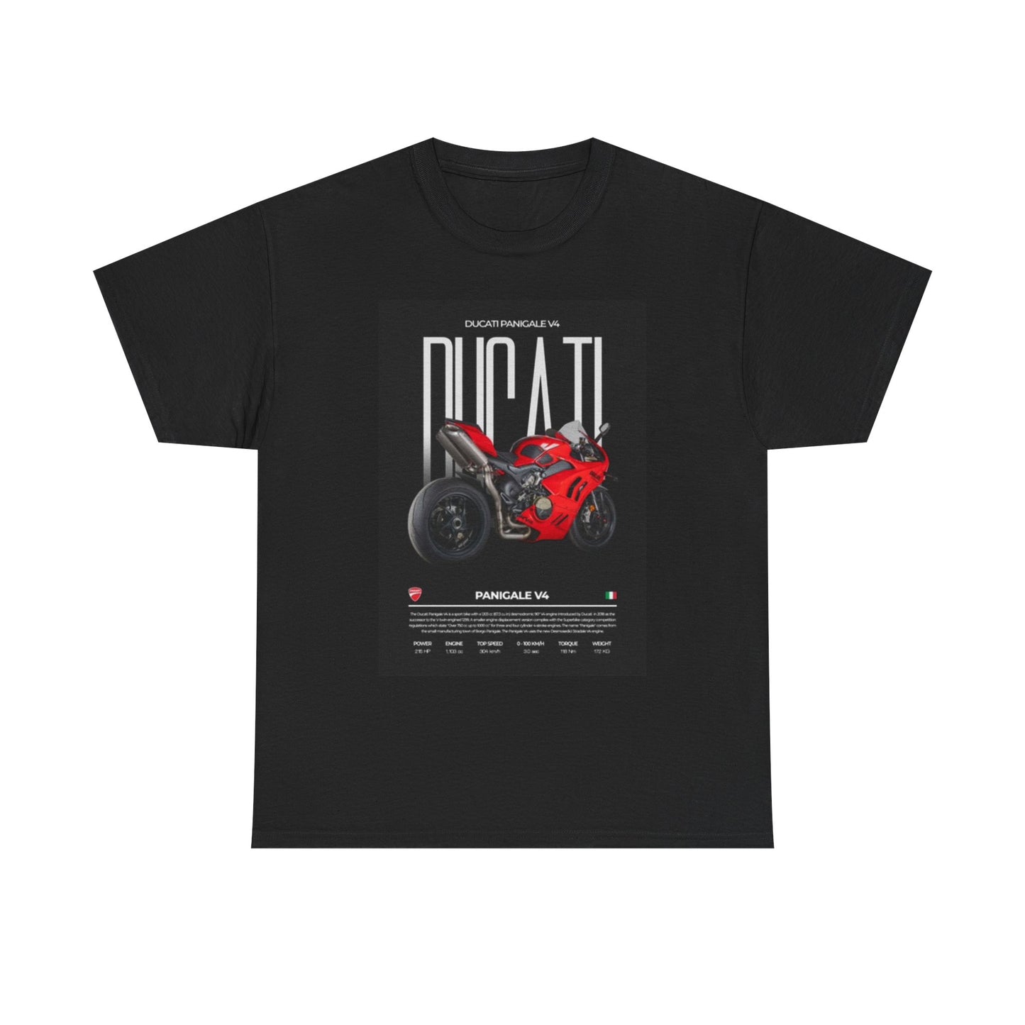 Ducati Motorcycles Graphic T Shirt Vintage Poster ART Unisex Heavy Cotton Tee