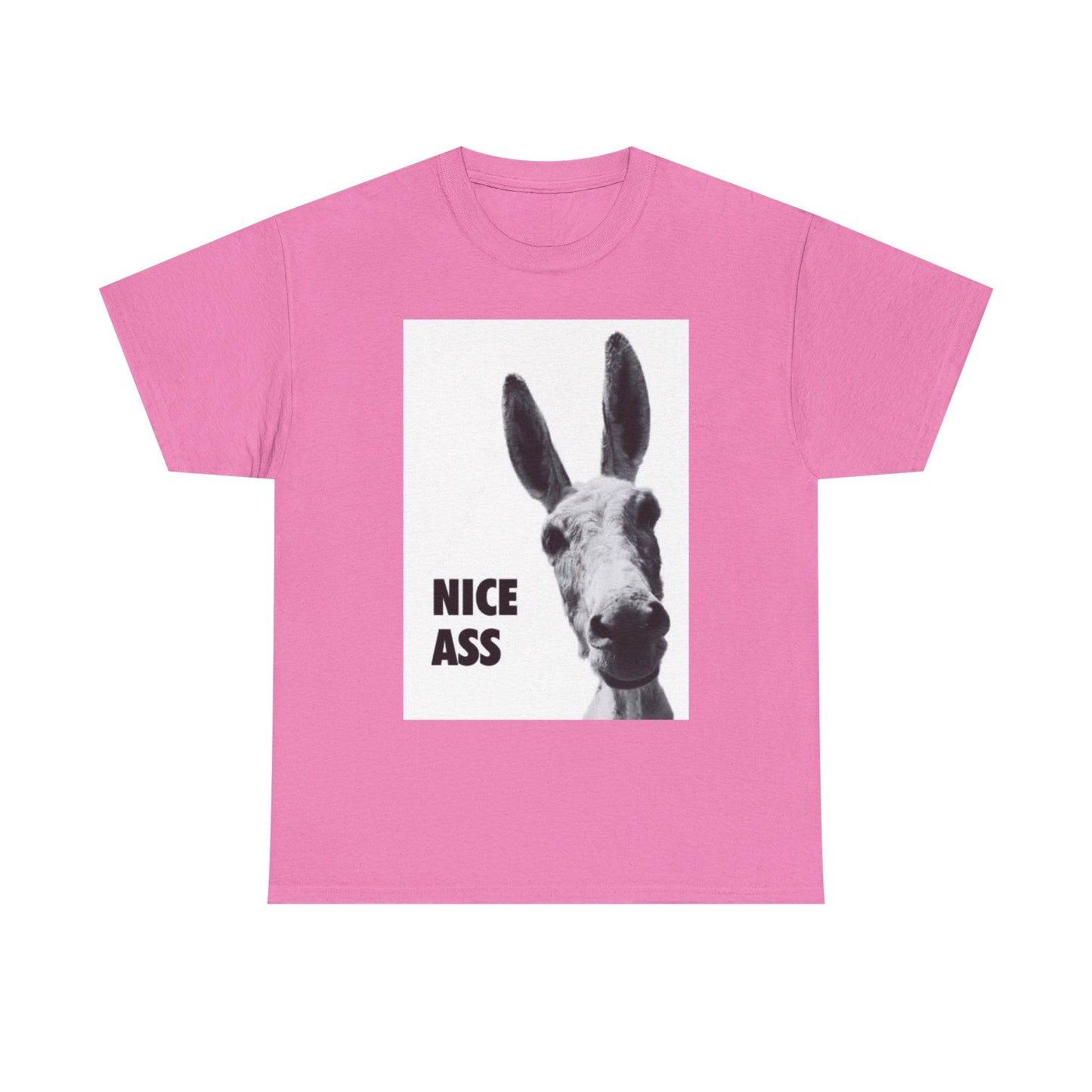 Nice Ass T Shirt Funny Donkey Animal Jokes Comedy Gift Unisex Heavy Cotton Tee