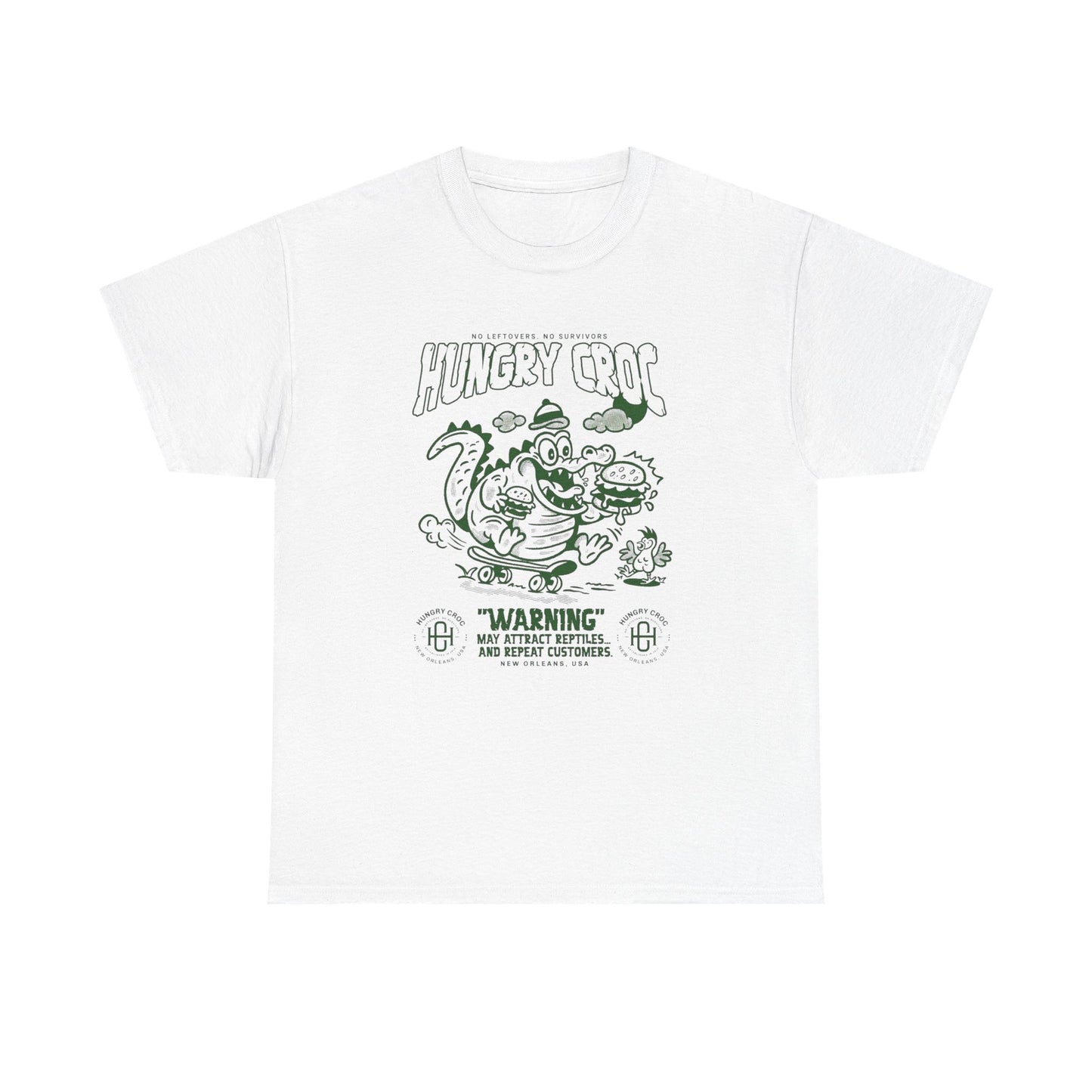 Hungry Croc Alligator Graphic T-Shirt Comfy Cotton Tee Brand NEW