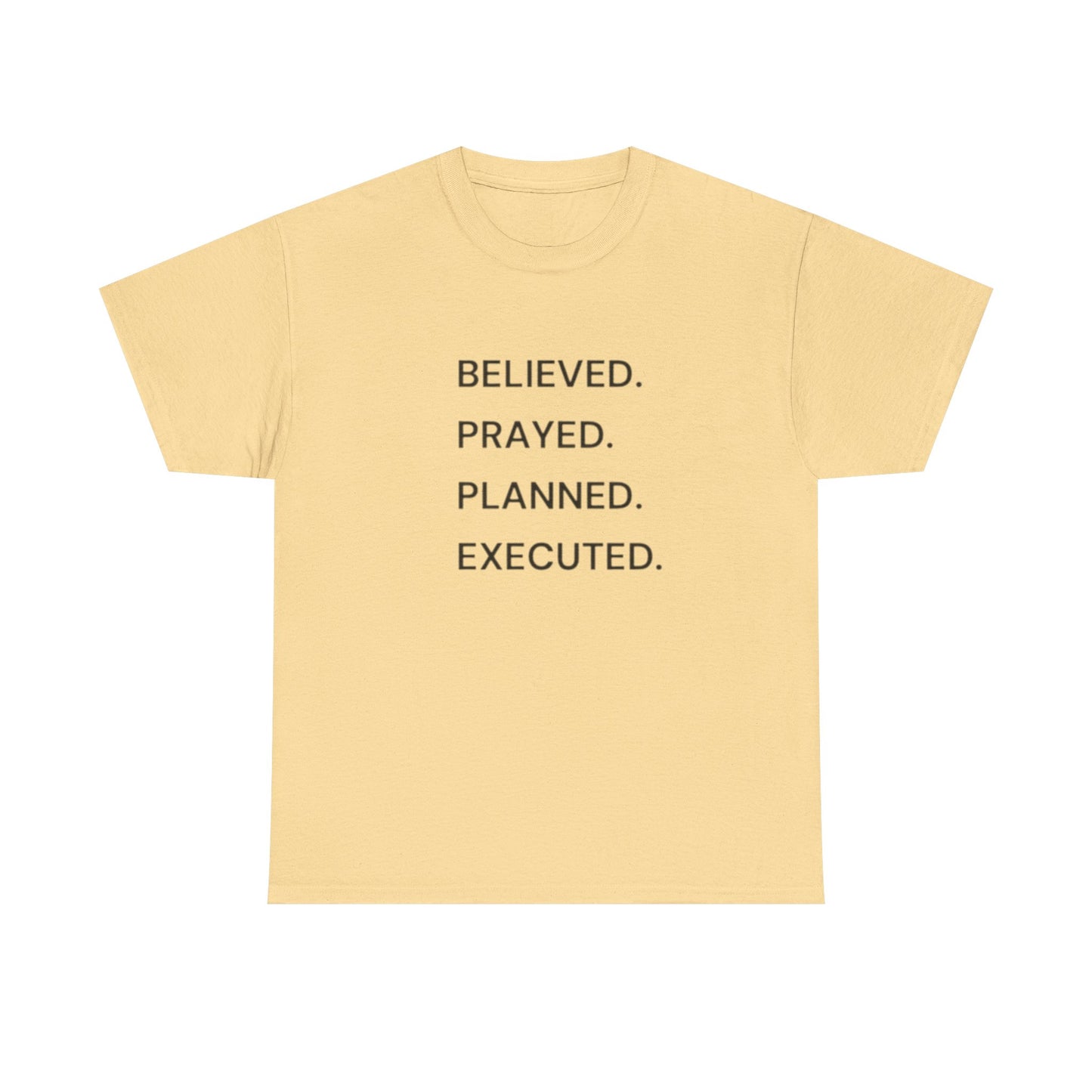 Believe Pray Plan Execute Graphic T Shirt NEW ADULT Tee
