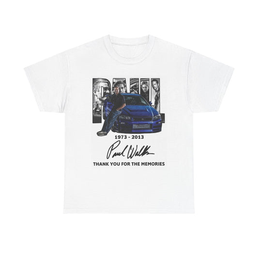 Paul Walker Retro Graphic T Shirt Fast And The Furious Unisex Heavy Cotton Tee
