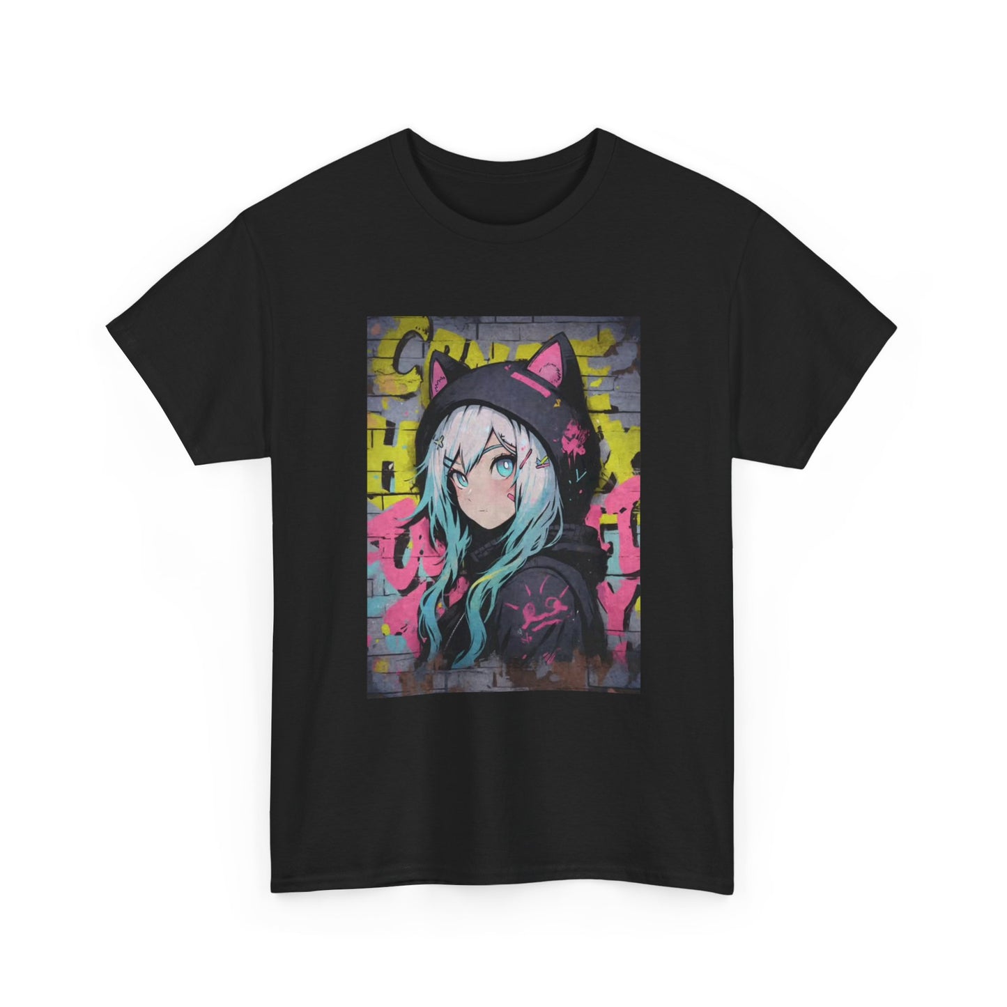Waifu Anime T-shirt Girl Graphic Cartoon Retro Gaming Unisex Heavy Tee Gamer 52