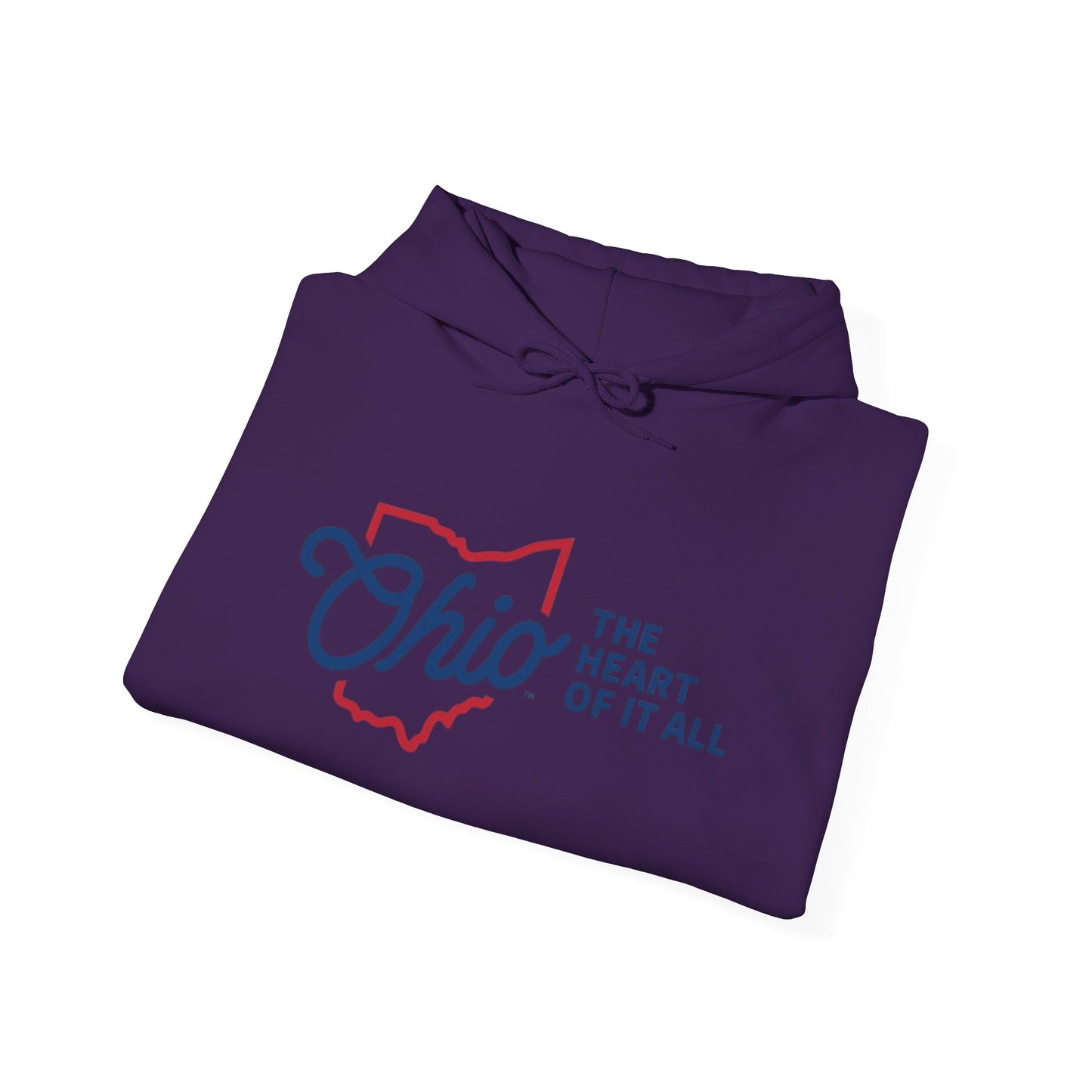 Ohio The Heart Of It All Graphic Hoodie Unisex Heavy Blend™ Hooded Sweatshirt