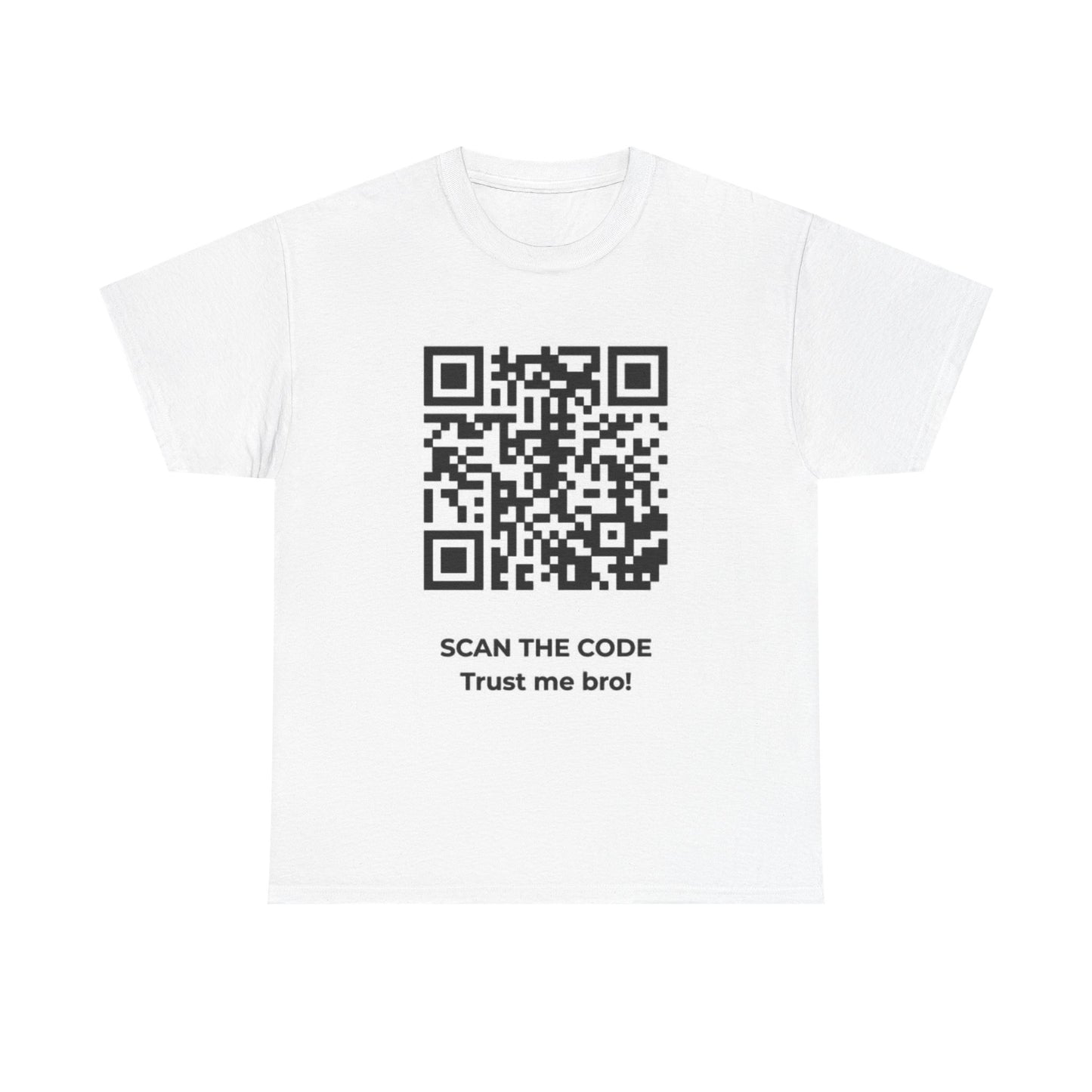 Rick Astley Scan The Code Funny Shirt Vintage jokes Unisex Heavy Cotton Tee