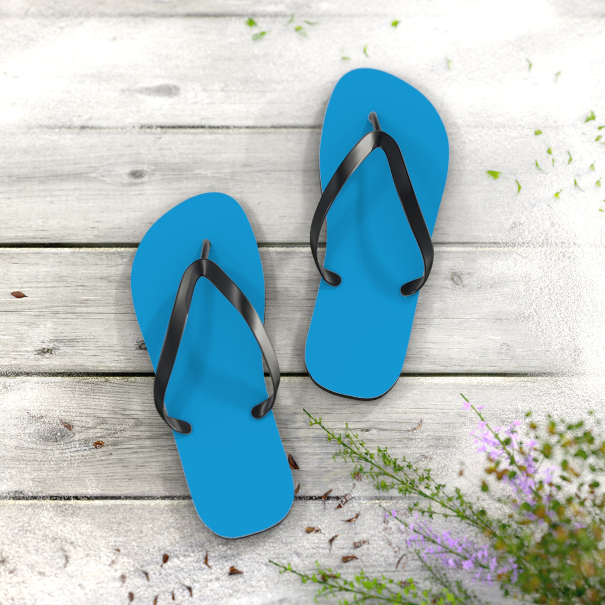 Neon Blue Flip Flops, Sandals Slides, Summer Footwear, Brand New