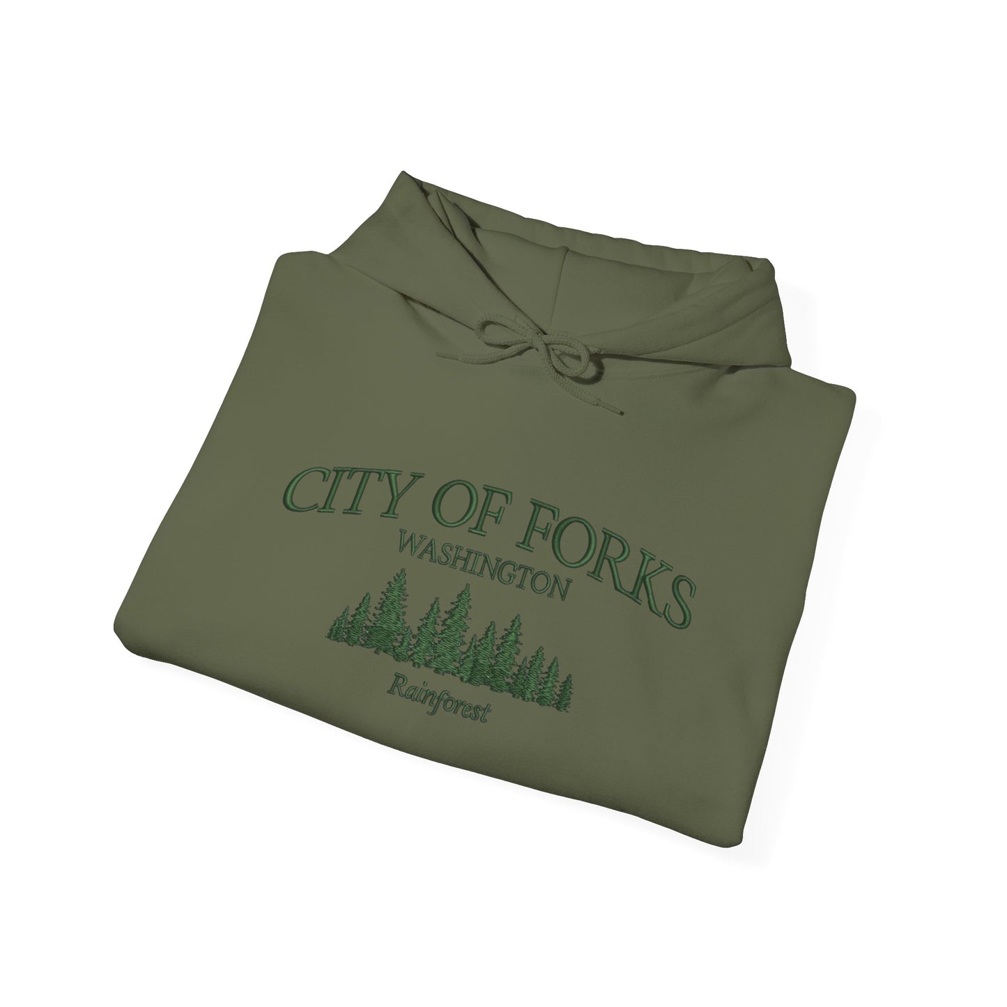 City Of Forks Washington Graphic Hoodie Heavy Blend Sweatshirt NEW