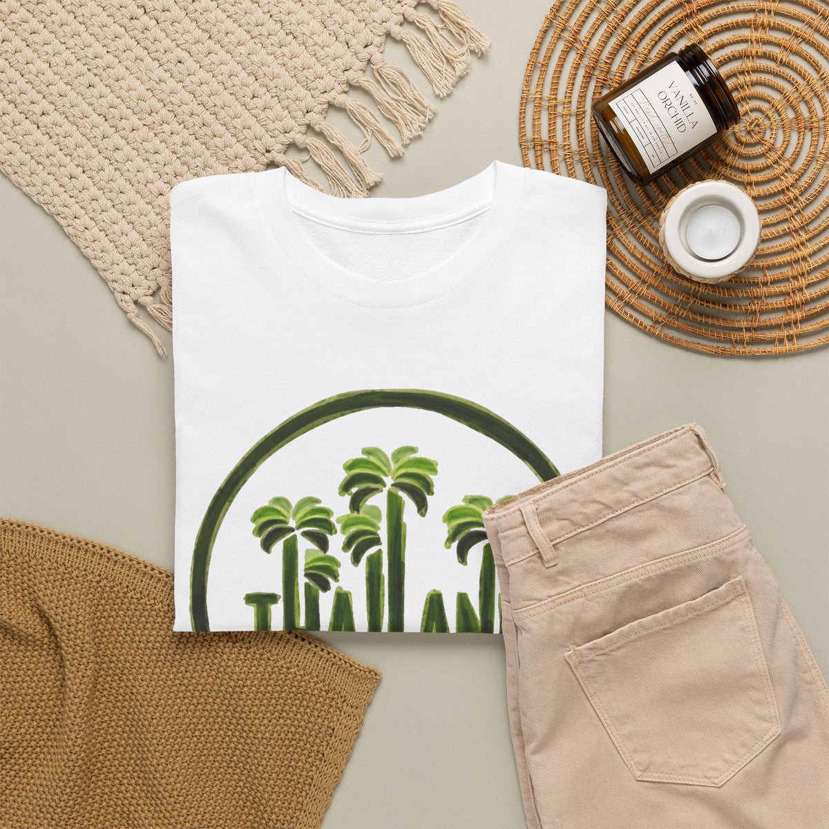 Thailand Palm Tree Wave T-Shirt Men's Graphic Tee