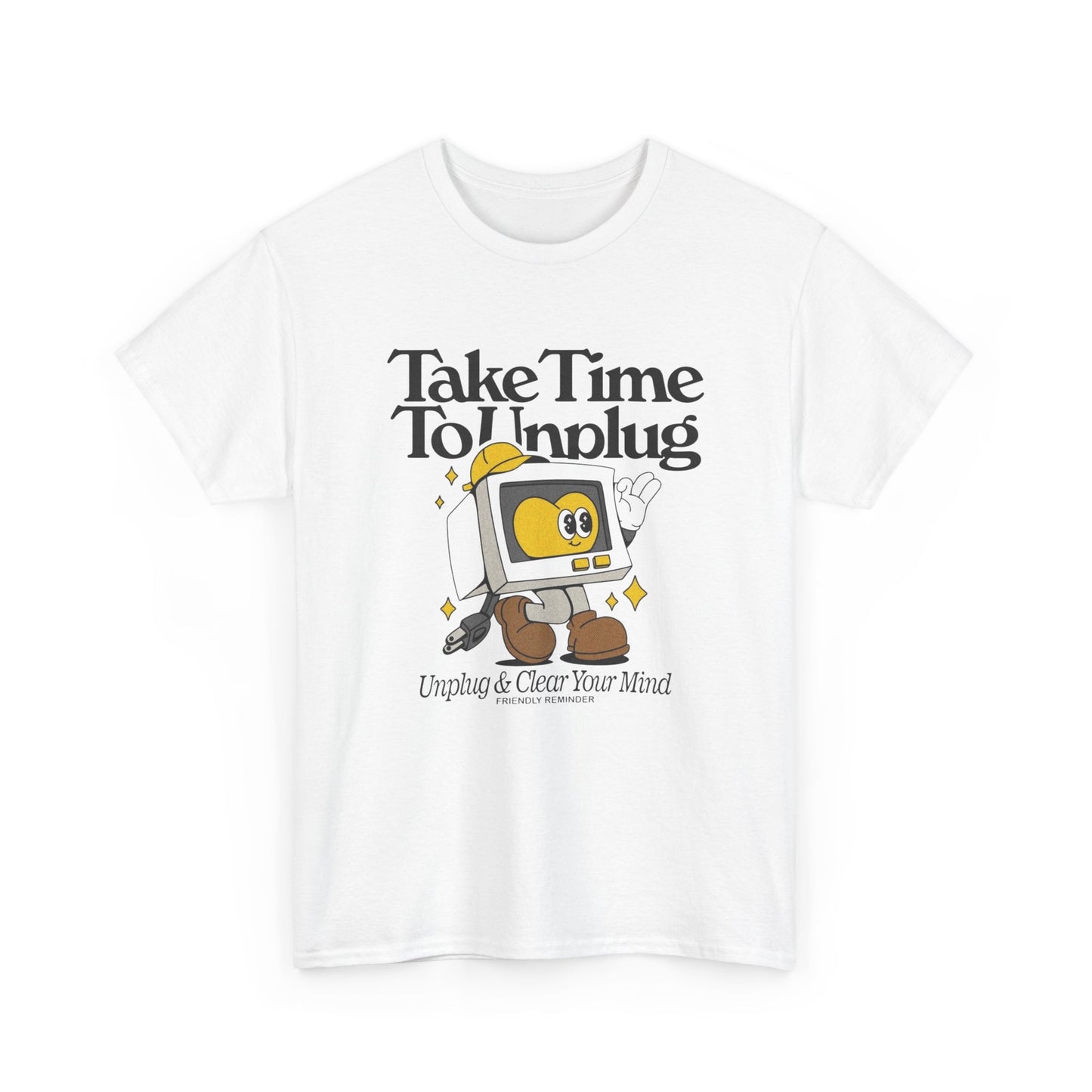 Take Time To Unplug Graphic T Shirt Unisex Heavy Cotton Tee NEW Gift