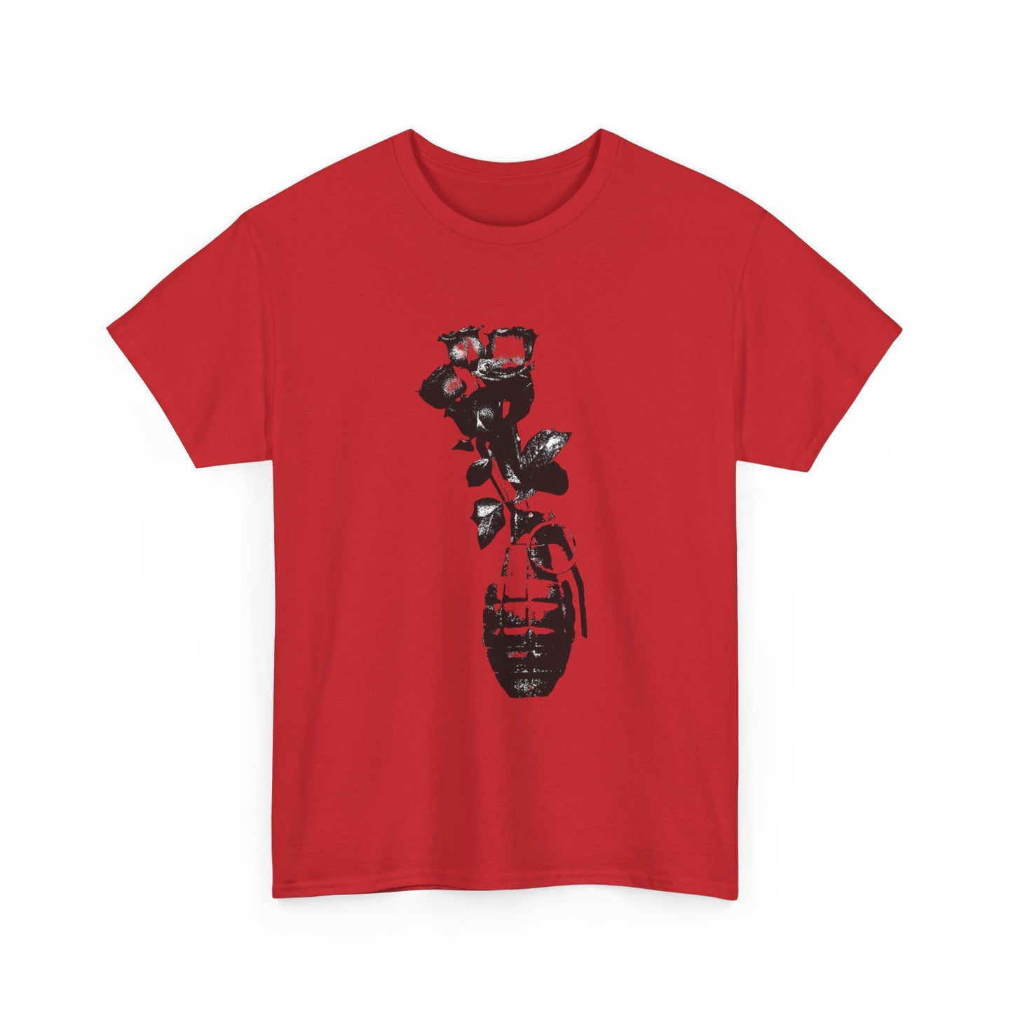 Roses In Grenade Art Painting T Shirt Graphic Unisex Heavy Cotton Tee NEW GIFT
