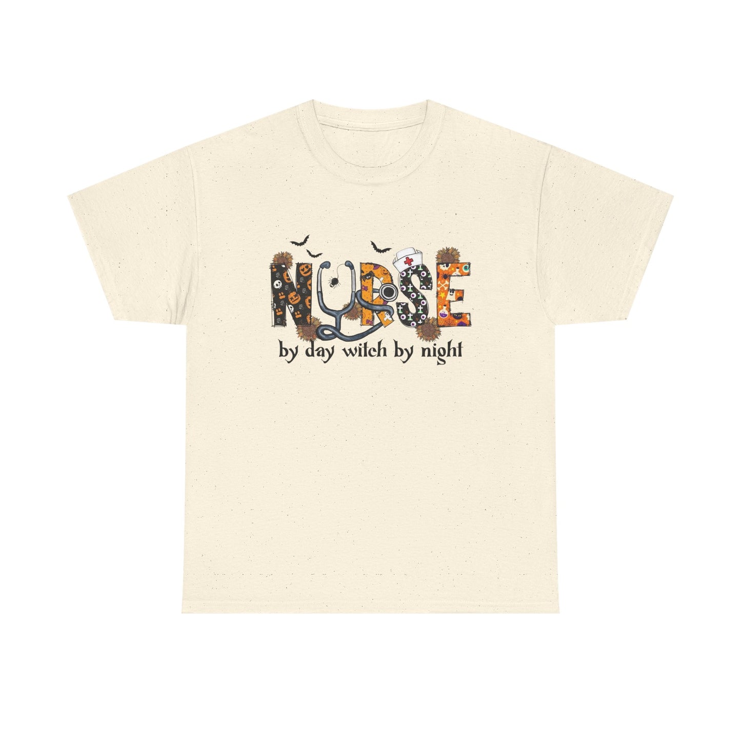 Nurse By Day Witch By Night Graphic T Shirt NEW Unisex Heavy Cotton Tee