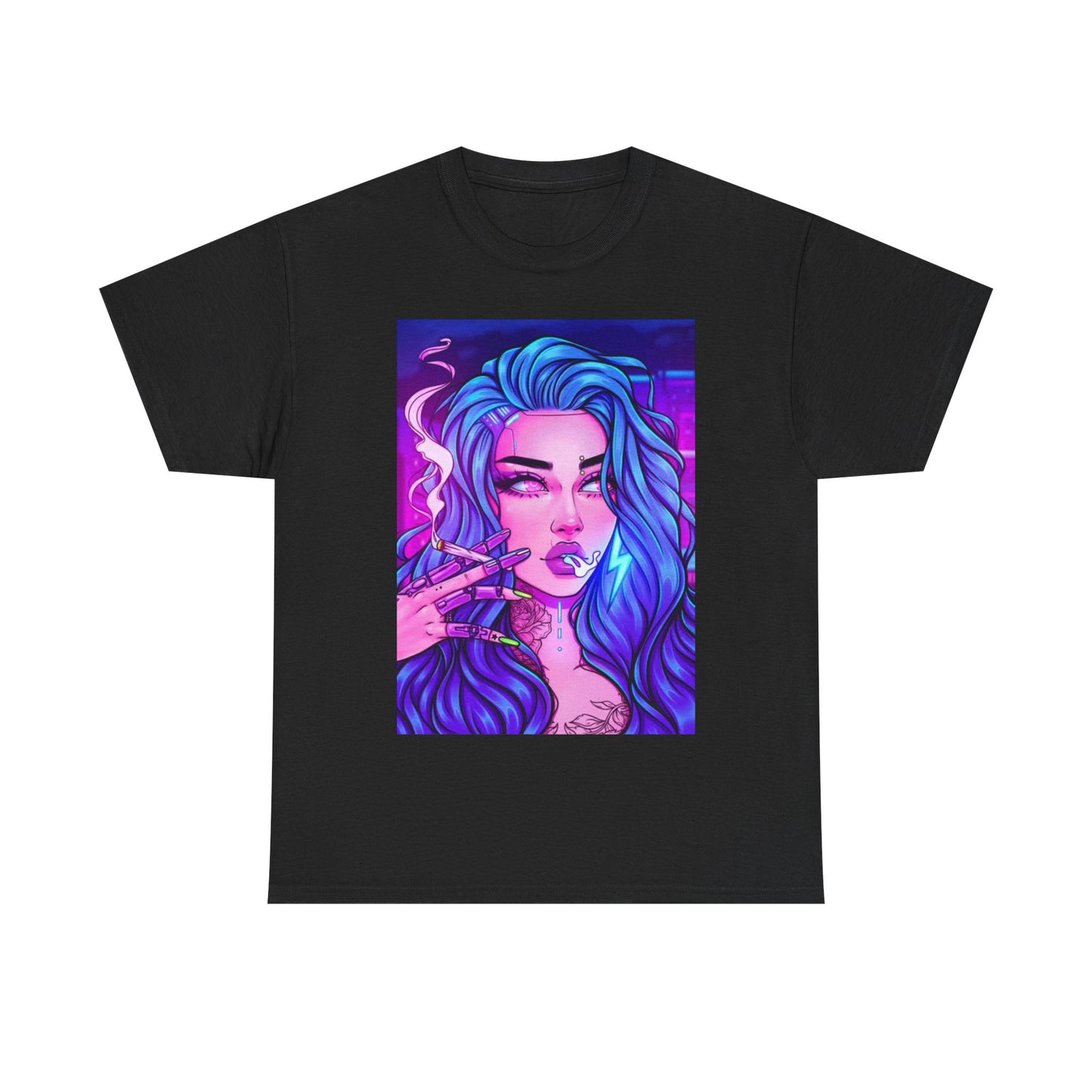 Waifu Anime T-shirt Girl Graphic Cartoon Retro Gaming Unisex Heavy Tee Gamer 11