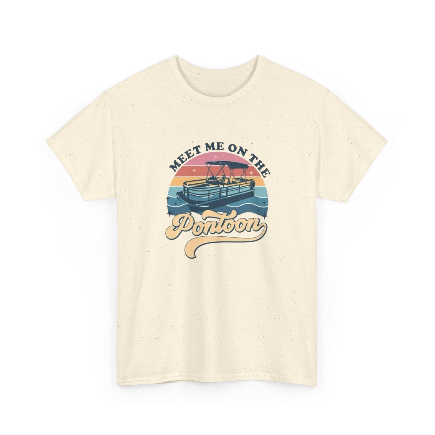 Meet Me On The Pontoon Boat Graphic T Shirt Unisex Heavy Cotton Tee