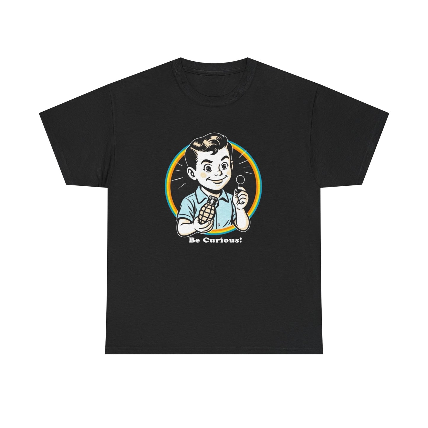 Be Curious Funny Grenade Graphic T Shirt NEW ADULT TEE VINTAGE