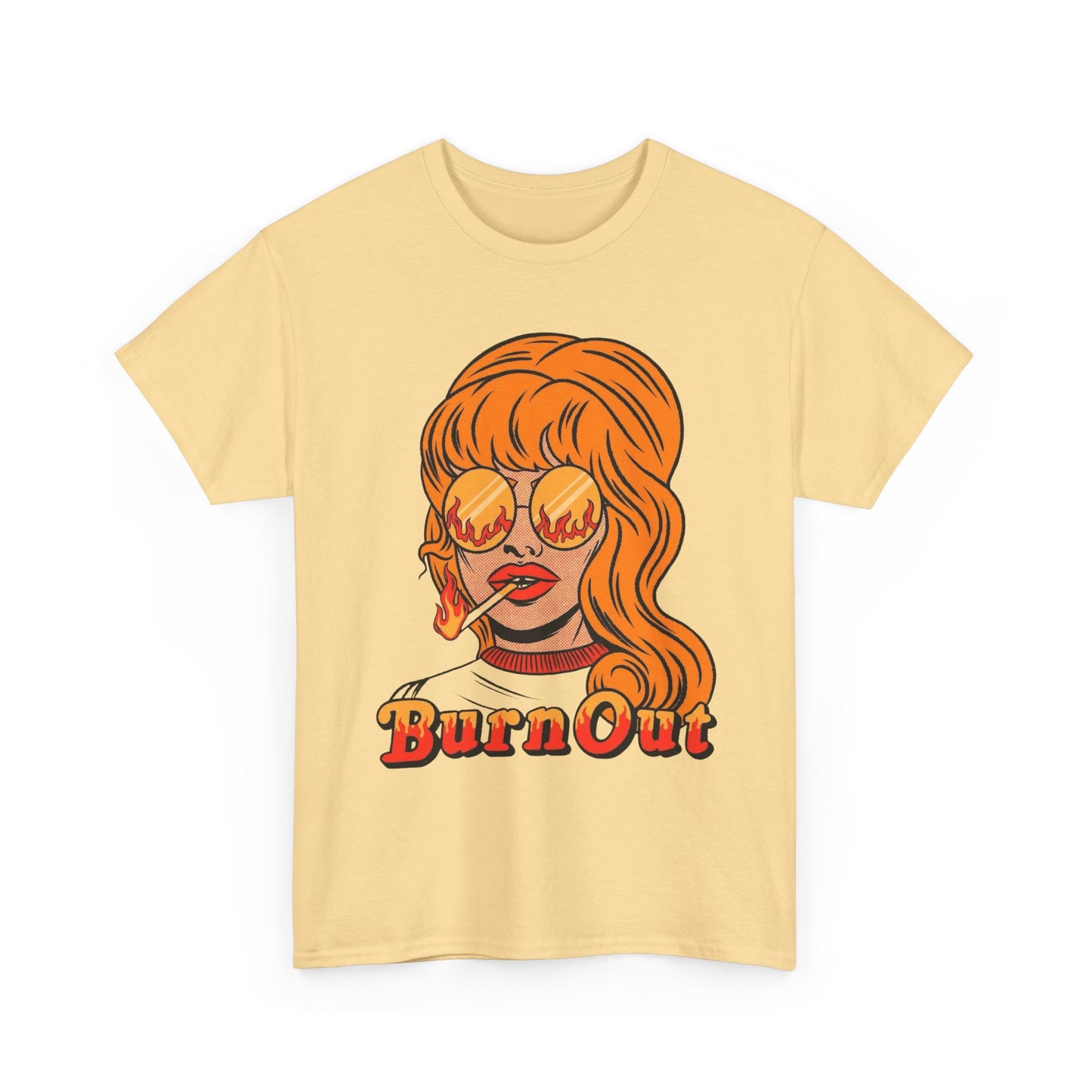 Burn Out Vintage Model Graphic T-Shirt Unisex Heavy Cotton Tee Gift NEW