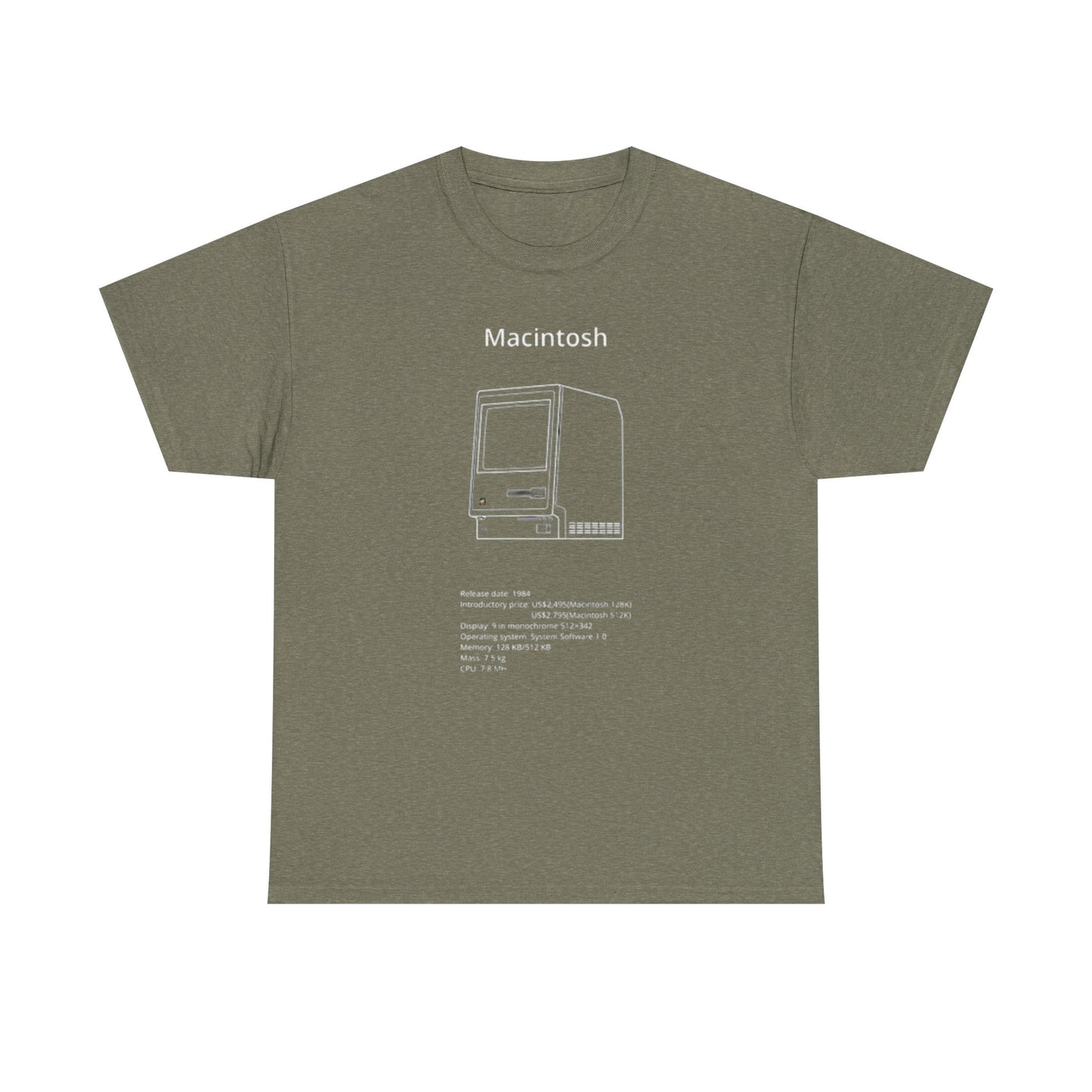 Macintosh Computer Graphic T Shirt Retro Tech Unisex Heavy Cotton Tee