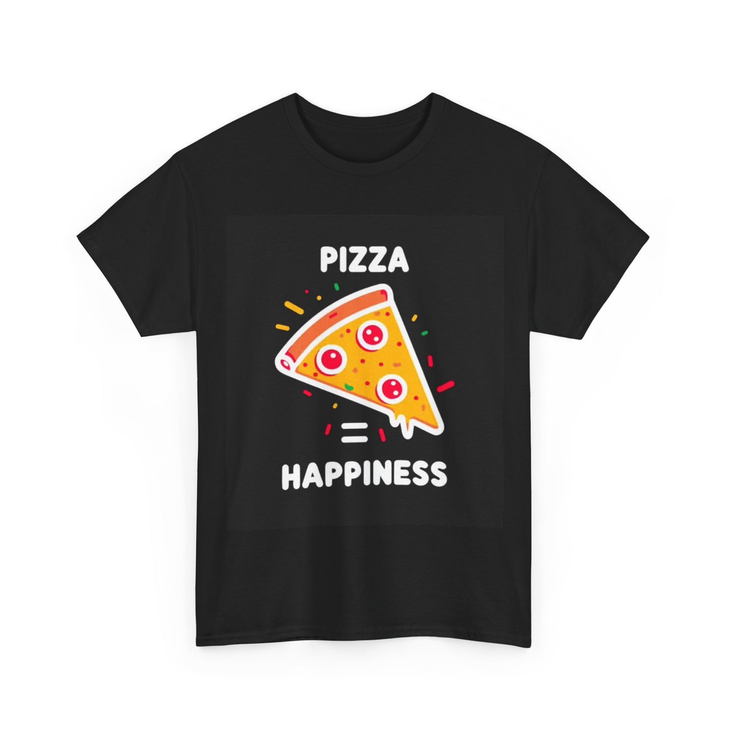 Pizza Equals Happiness Tshirt Funny One Bite New York Unisex Heavy Cotton Tee