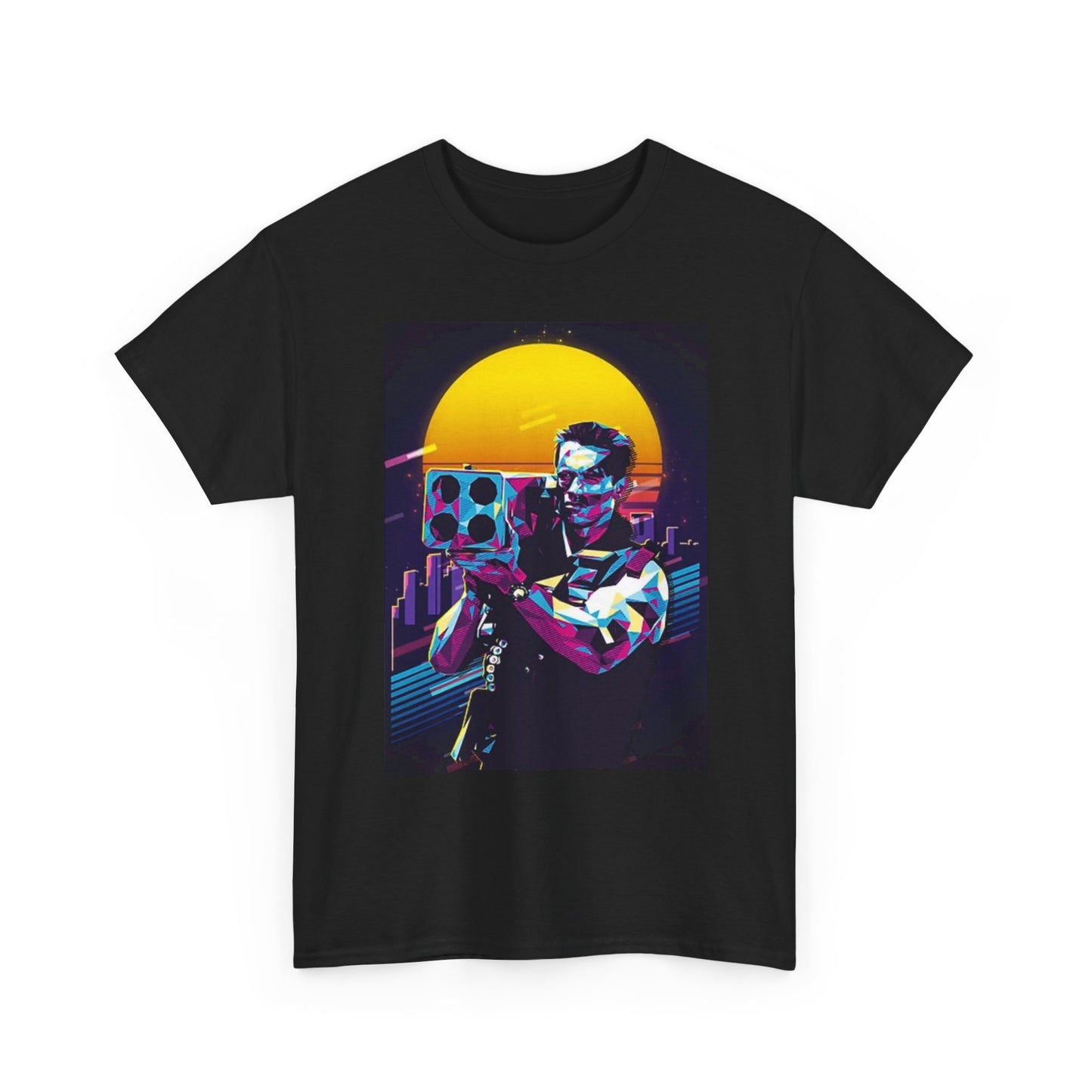 Commando T Shirt Graphic Arnold Vintage Poster 80s Unisex Heavy Cotton Tee