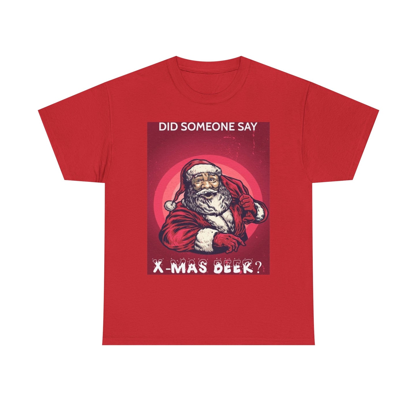 Xmas Beers T Shirt Funny Santa Graphic Christmas Unisex Heavy Cotton Tee
