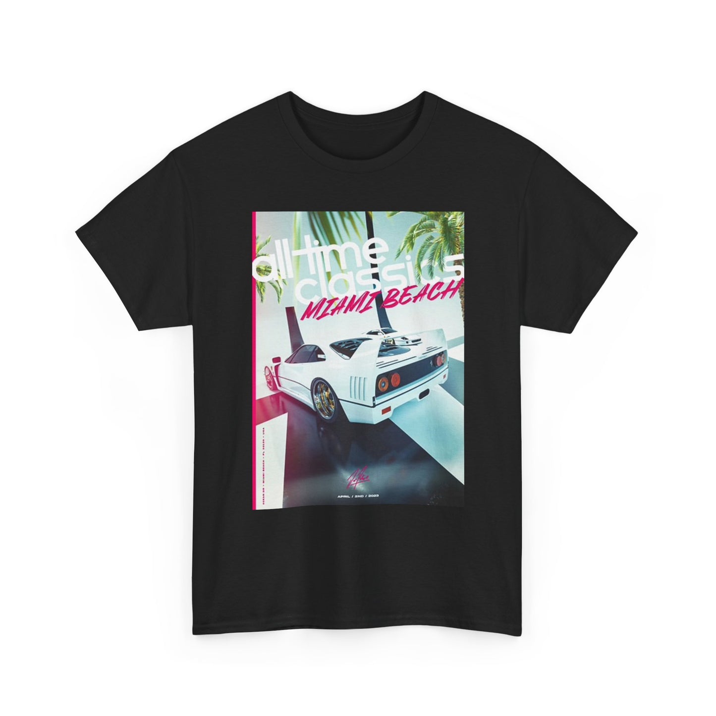 All time Classics Graphic T Shirt Miami Beach Gaming Video Unisex Heavy Cotton