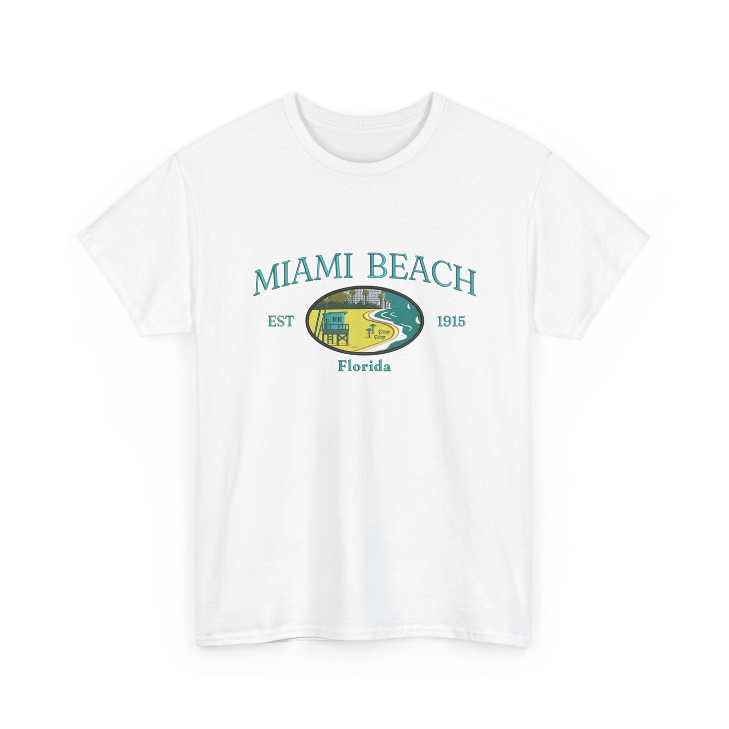 Miami Beach Vintage Graphic T Shirt NEW Unisex Heavy Cotton Tee