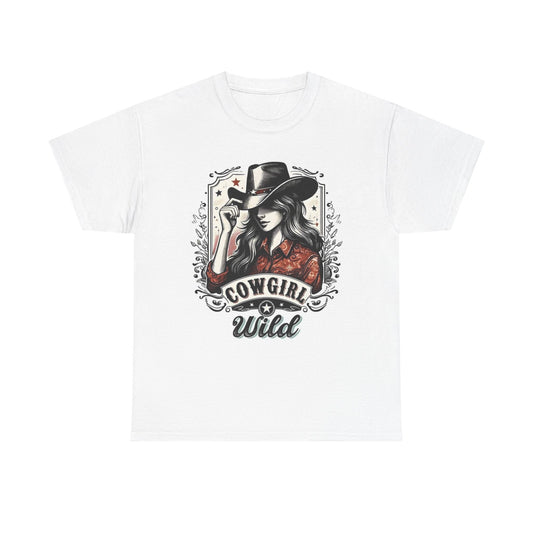 Wild Cowgirl Graphic T Shirt Womens Vintage Retro Cotton Tee